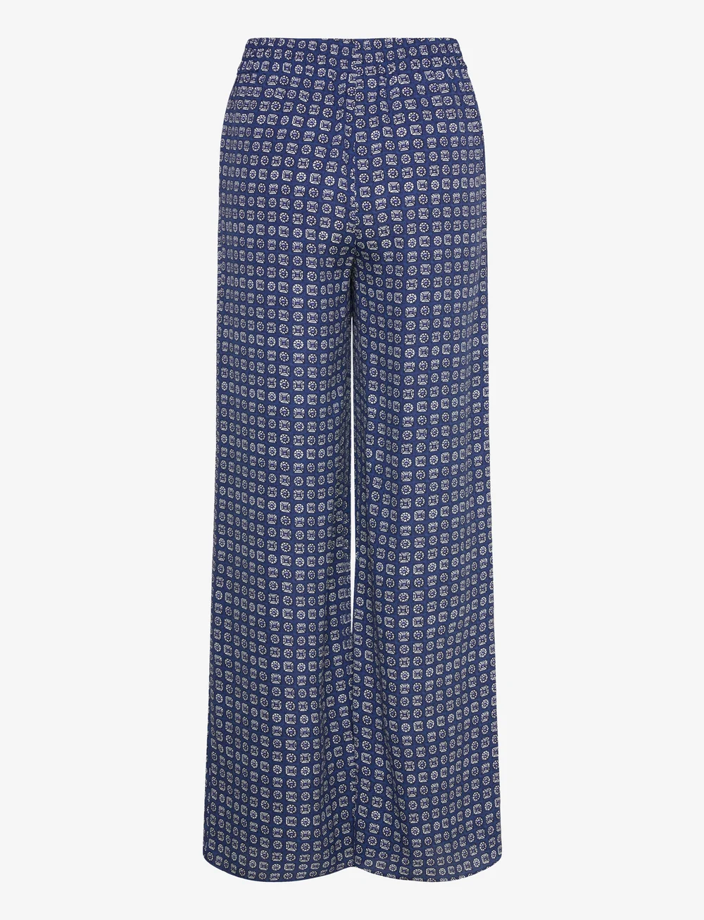 Lauren Ralph Lauren - Geo-Print Crepe Wide-Leg Pant - bukser med brede ben - blue/white - 2