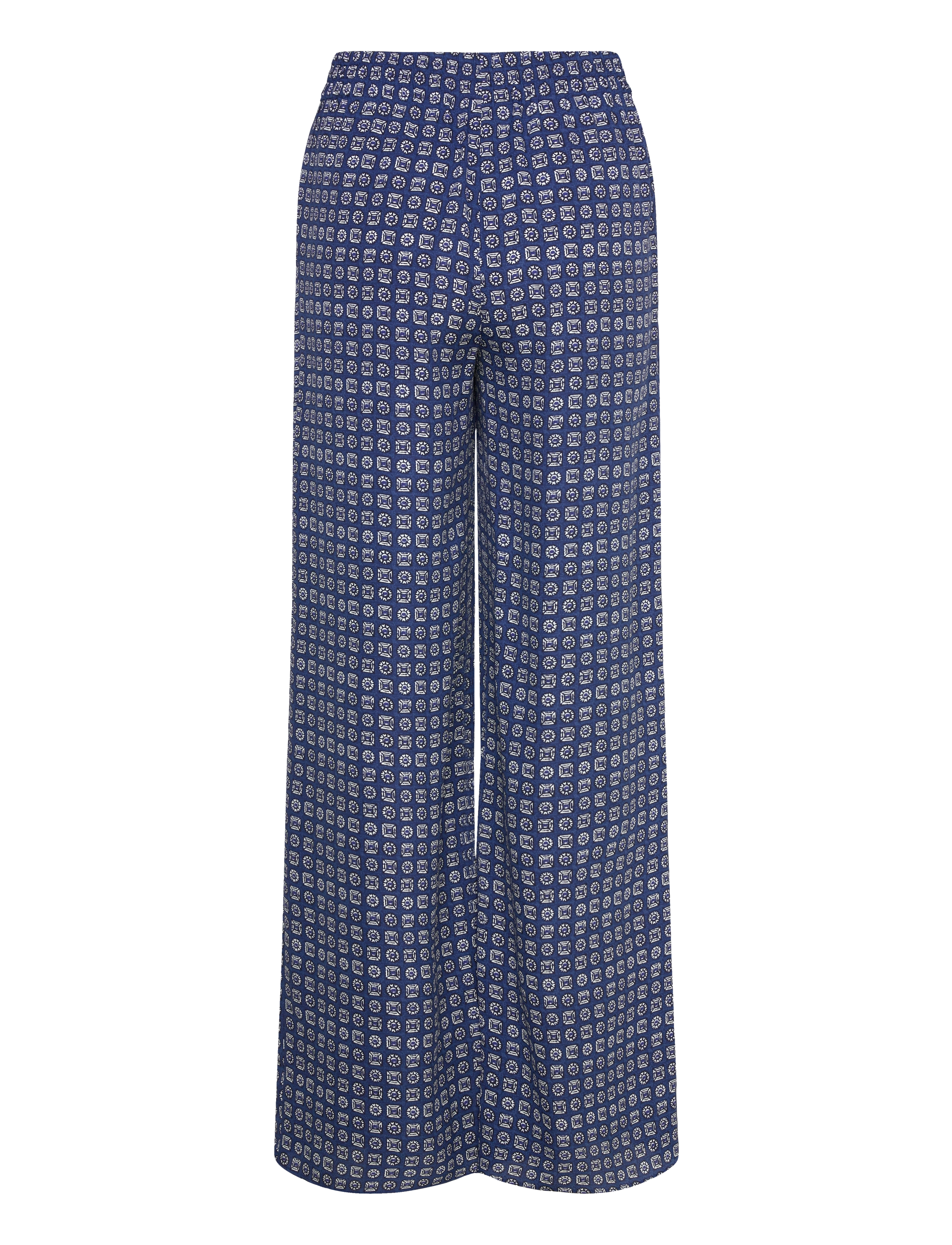 Lauren Ralph Lauren - Geo-Print Crepe Wide-Leg Pant - blue/white - 2