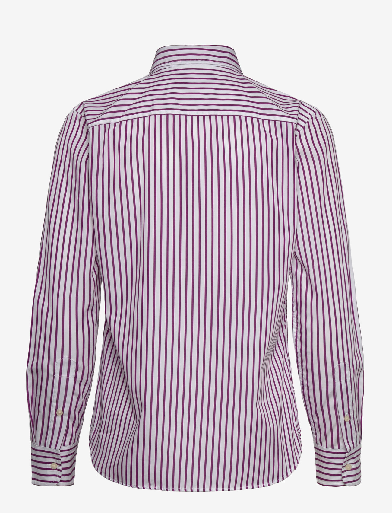 Lauren Ralph Lauren - Classic Fit Striped Broadcloth Shirt - dk purple/white - 2
