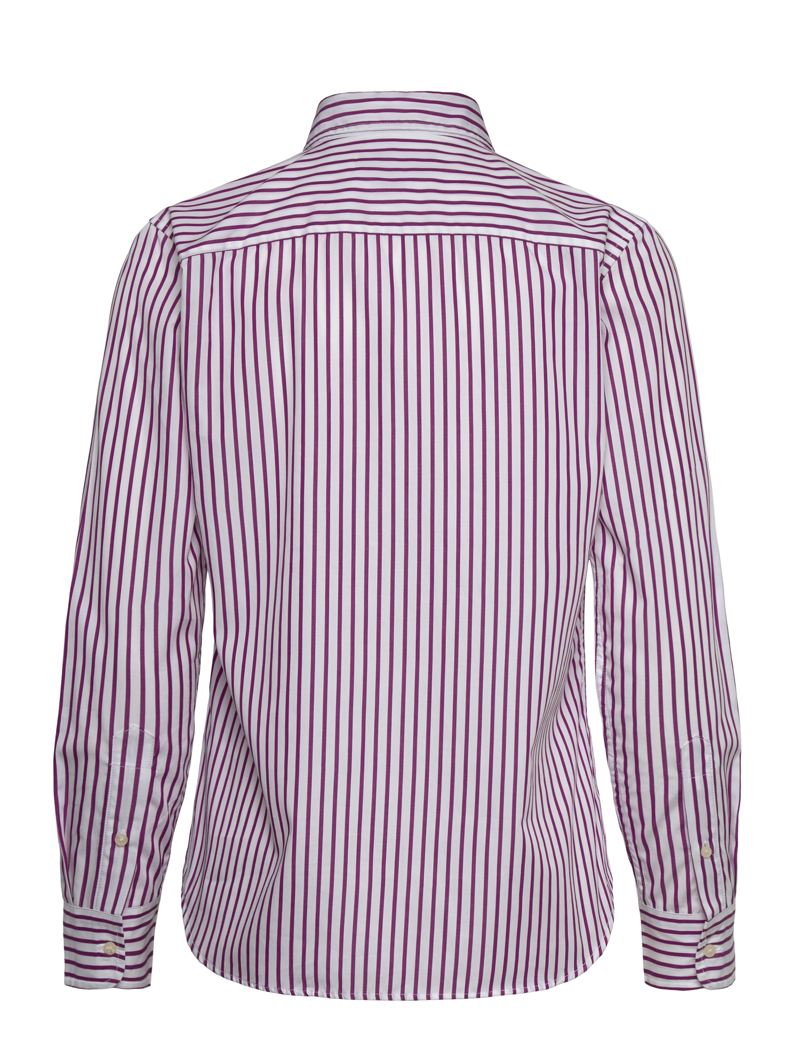 Lauren Ralph Lauren - Classic Fit Striped Broadcloth Shirt - dk purple/white - 2