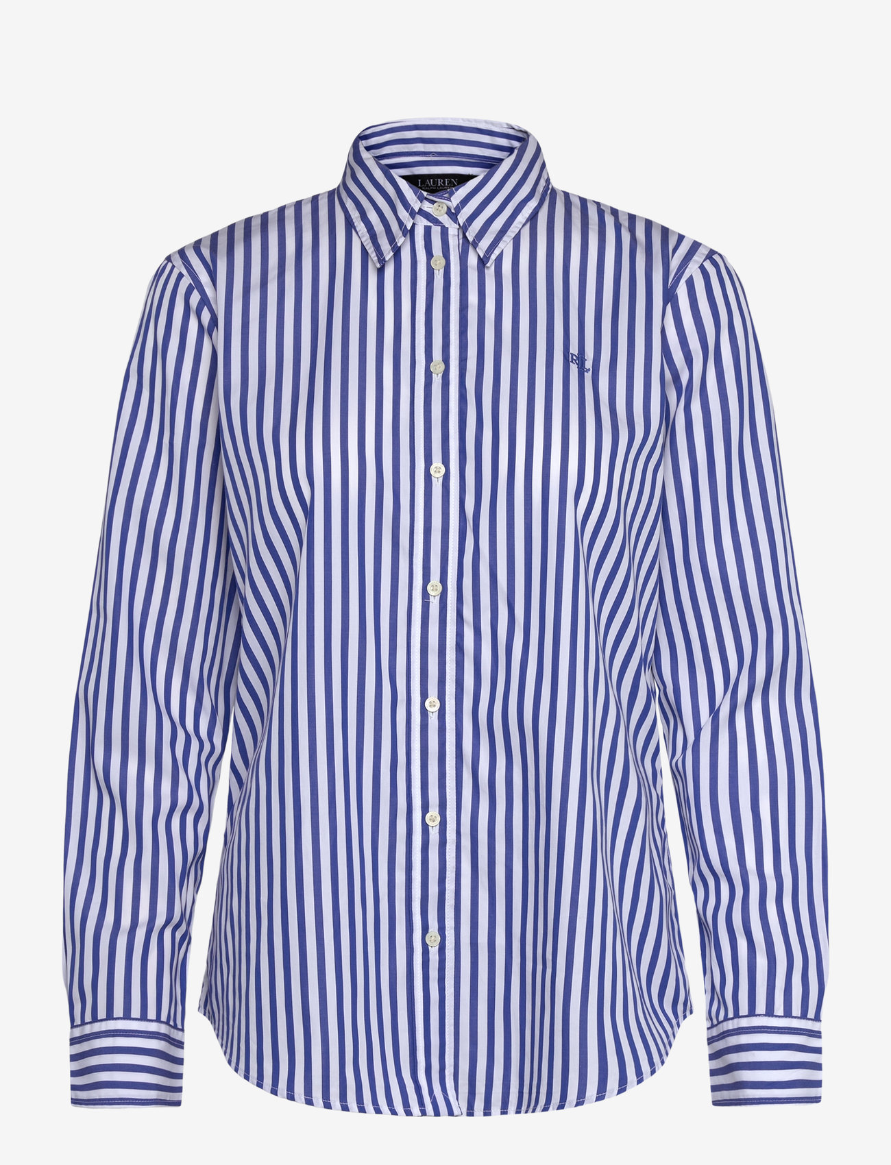Lauren Ralph Lauren - Classic Fit Striped Broadcloth Shirt - langærmede skjorter - lapis blue/white - 1