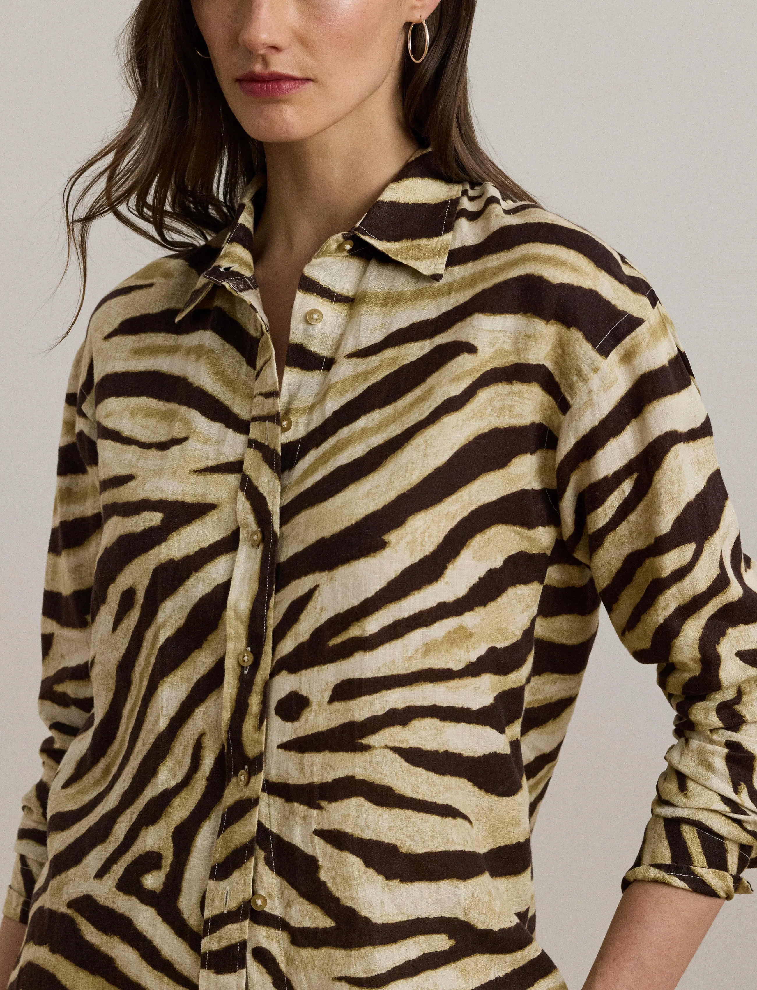 Lauren Ralph Lauren Relaxed Fit Zebra-Print Linen Shirt skjortor dam – bild 7