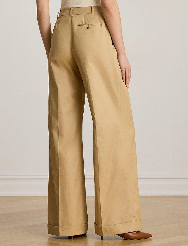 Lauren Ralph Lauren - Pleated Cotton Twill Wide-Leg Pant - chino püksid - birch tan - 2