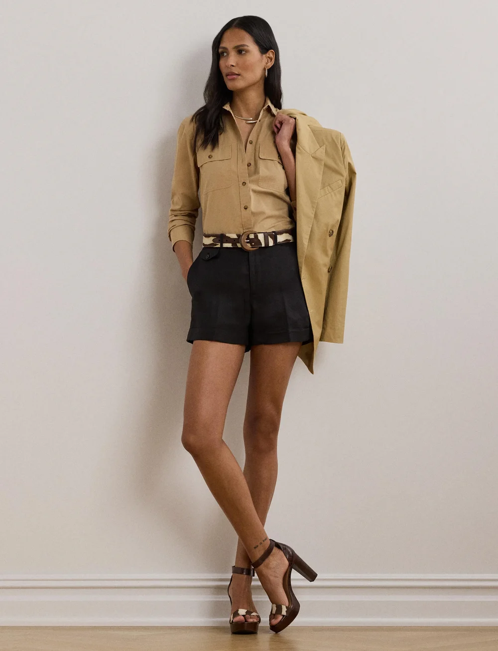 Lauren Ralph Lauren - Relaxed Fit Featherweight Cotton Shirt - jeanshemden - birch tan - 0