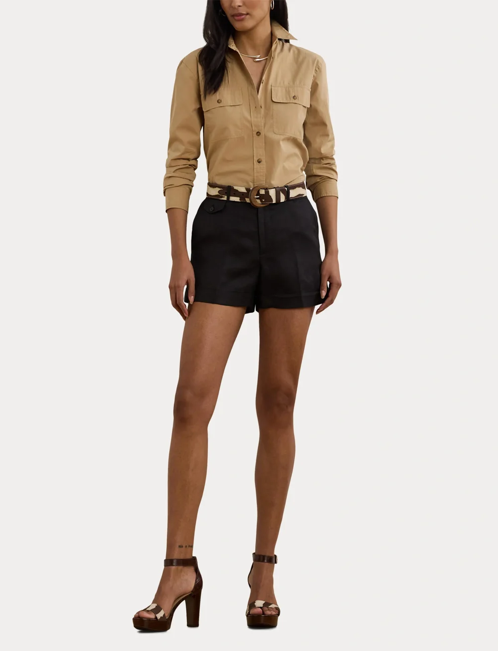 Lauren Ralph Lauren - Relaxed Fit Featherweight Cotton Shirt - jeanshemden - birch tan - 4