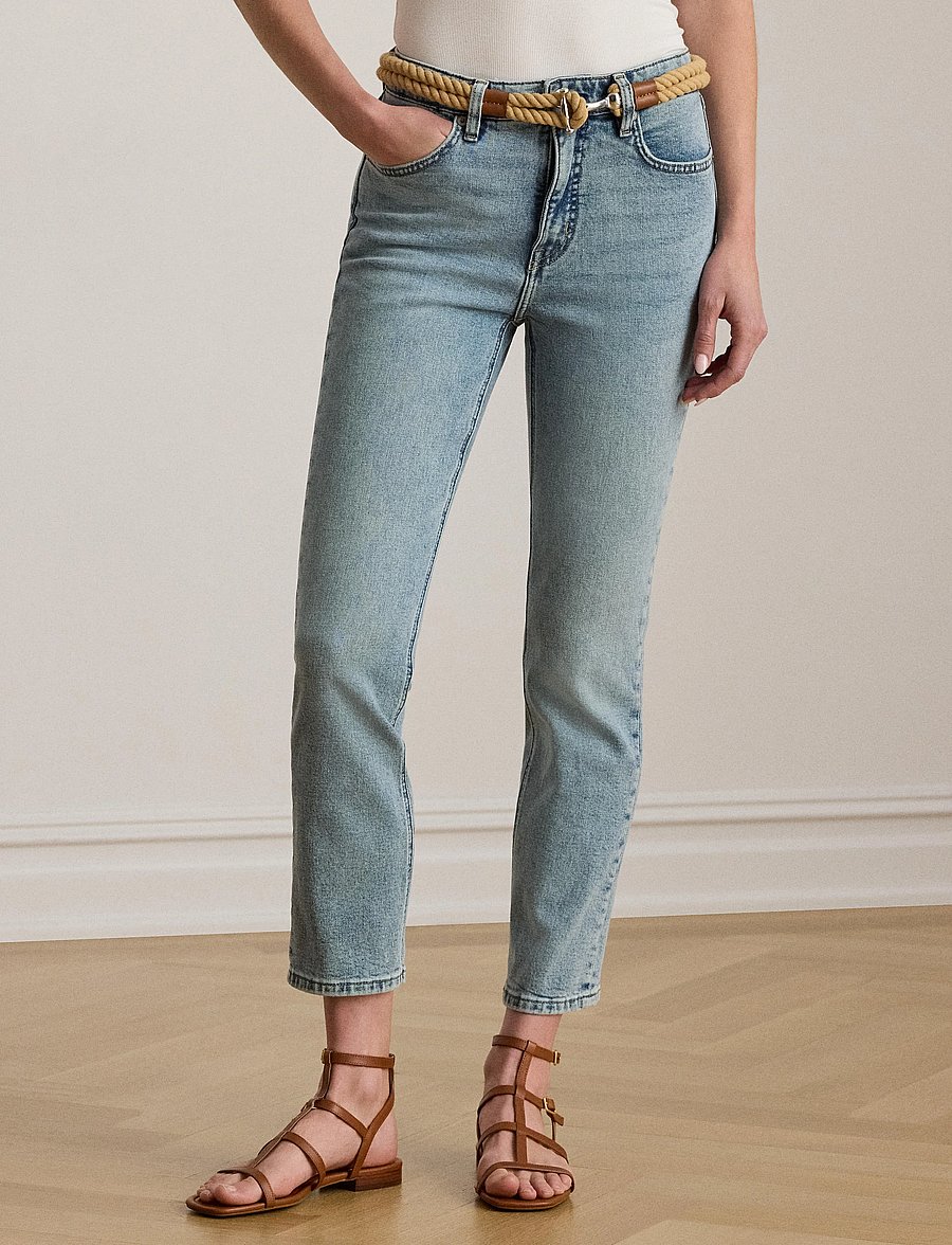 Lauren Ralph Lauren - High-Rise Straight Ankle Jean - straight jeans - alicia wash - 0