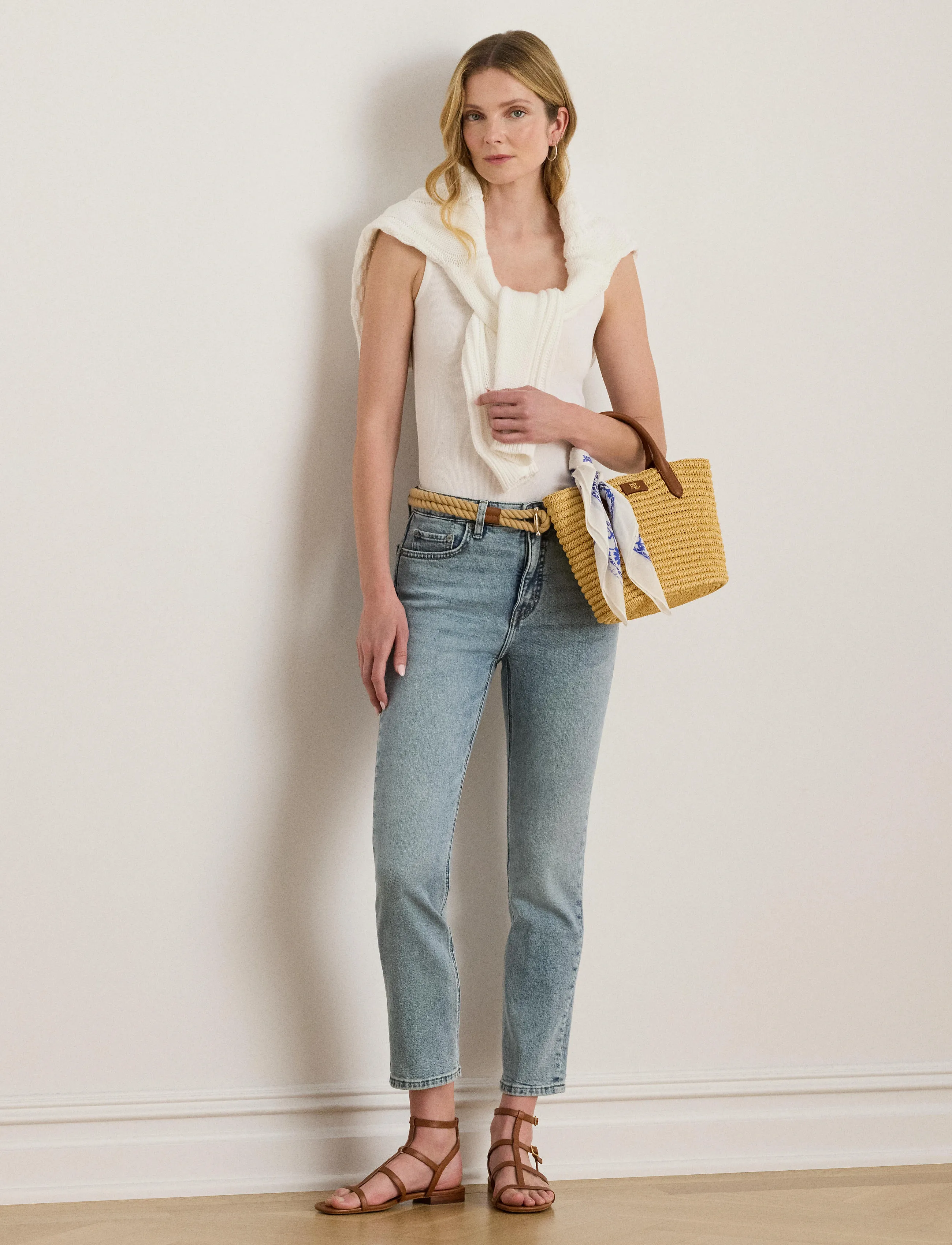 Lauren Ralph Lauren - High-Rise Straight Ankle Jean - straight jeans - alicia wash - 3