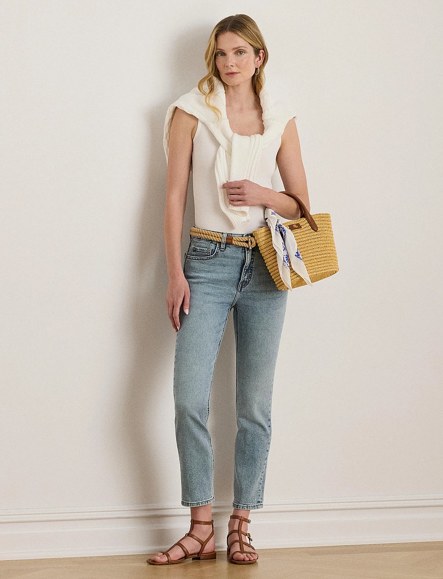 Lauren Ralph Lauren - High-Rise Straight Ankle Jean - straight jeans - alicia wash - 3