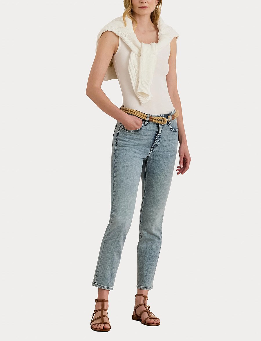 Lauren Ralph Lauren - High-Rise Straight Ankle Jean - straight jeans - alicia wash - 4