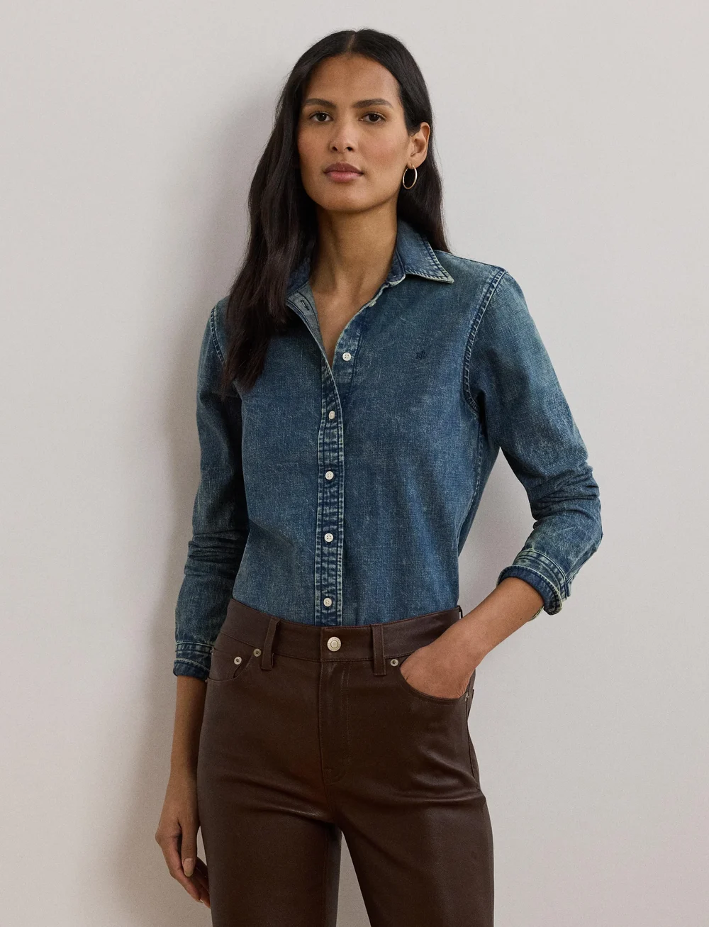 Lauren Ralph Lauren - Classic Fit Denim Shirt - jeansowe koszule - haze wash - 3