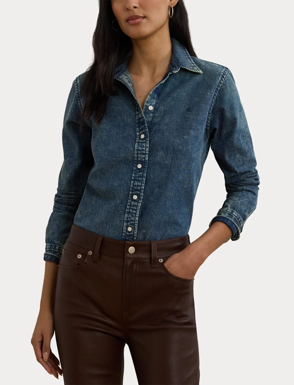 Lauren Ralph Lauren - Classic Fit Denim Shirt - jeansowe koszule - haze wash - 5