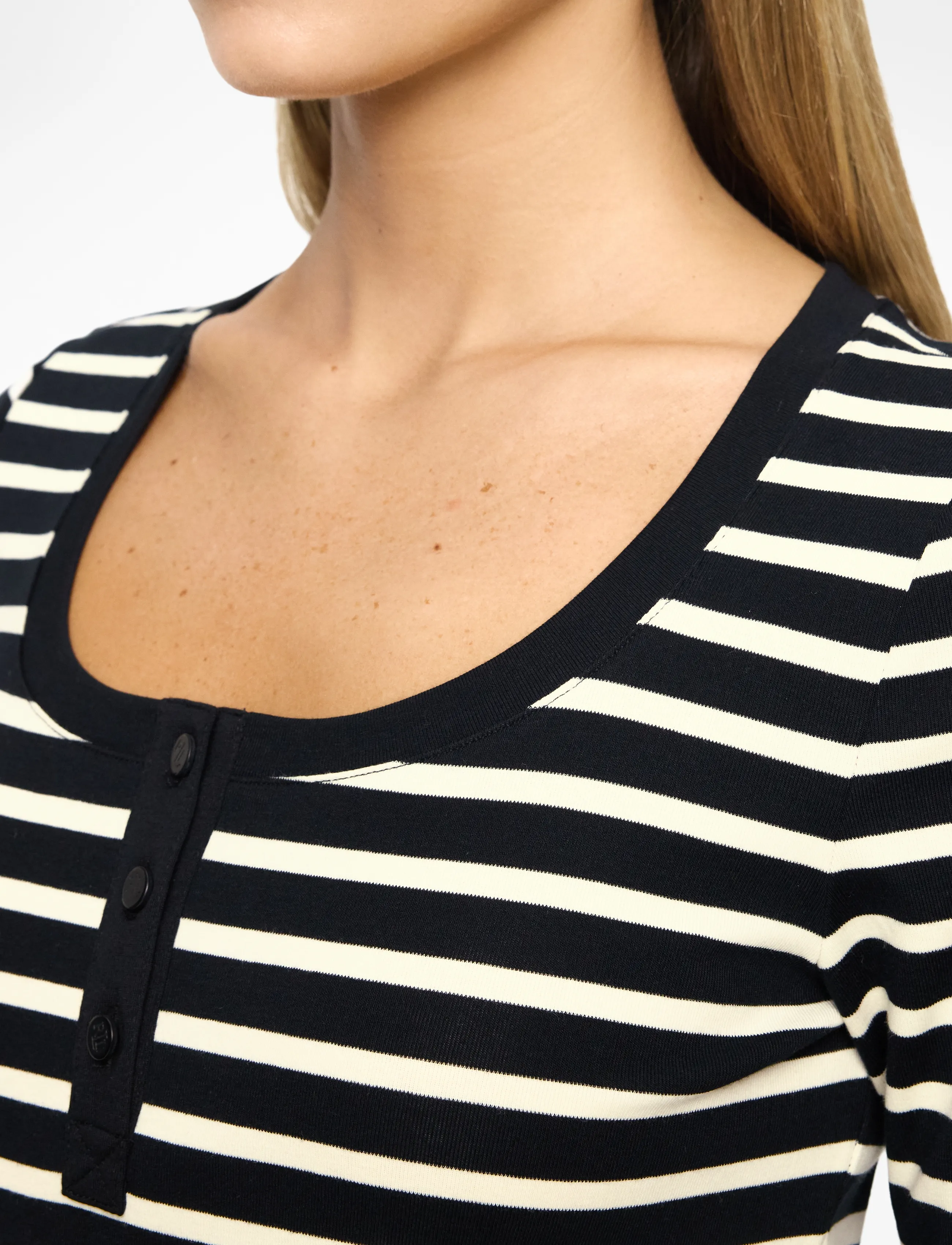Lauren Ralph Lauren Striped Elbow-Sleeve Henley Top t-shirts dam – bild 6