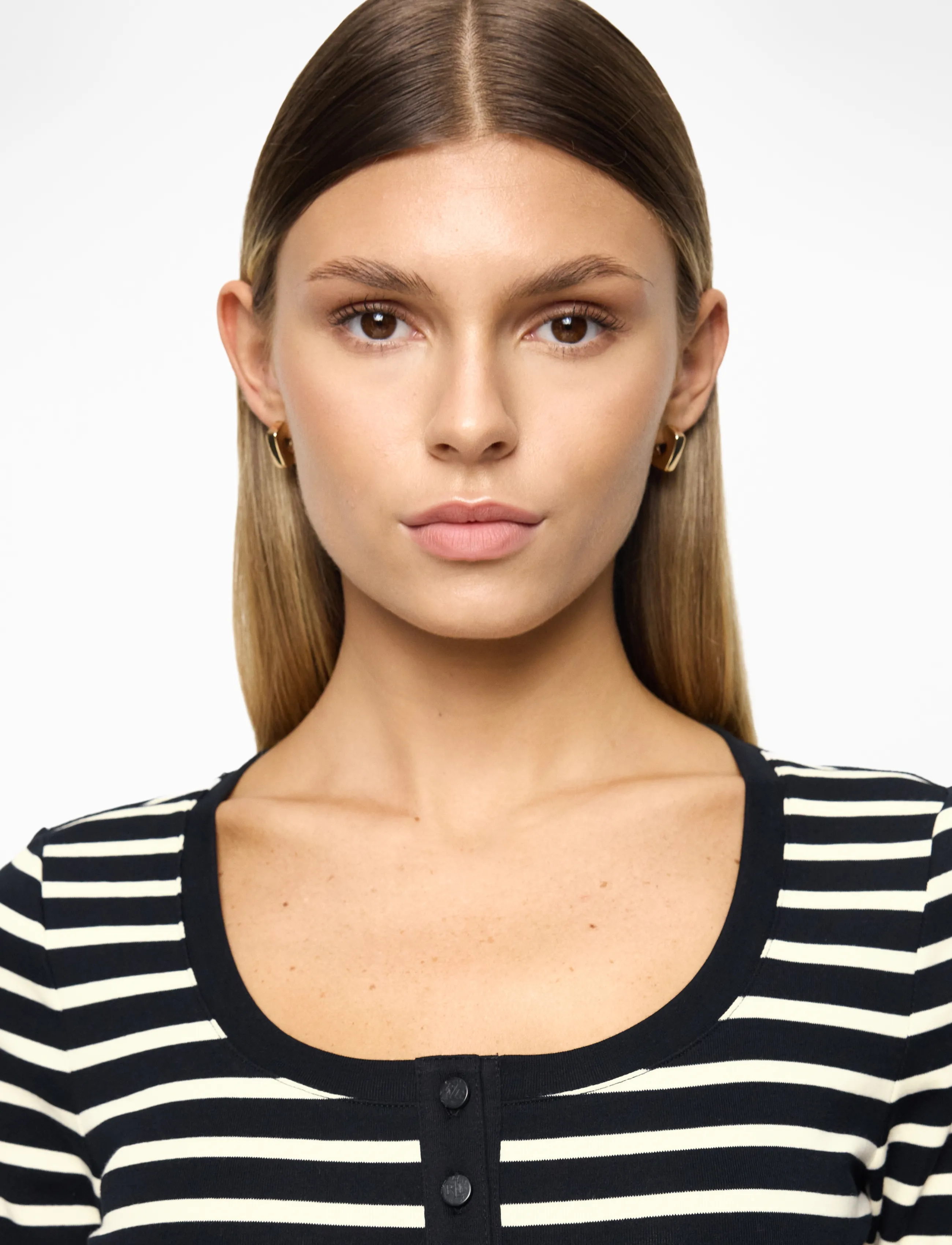 Lauren Ralph Lauren Striped Elbow-Sleeve Henley Top t-shirts dam – bild 8