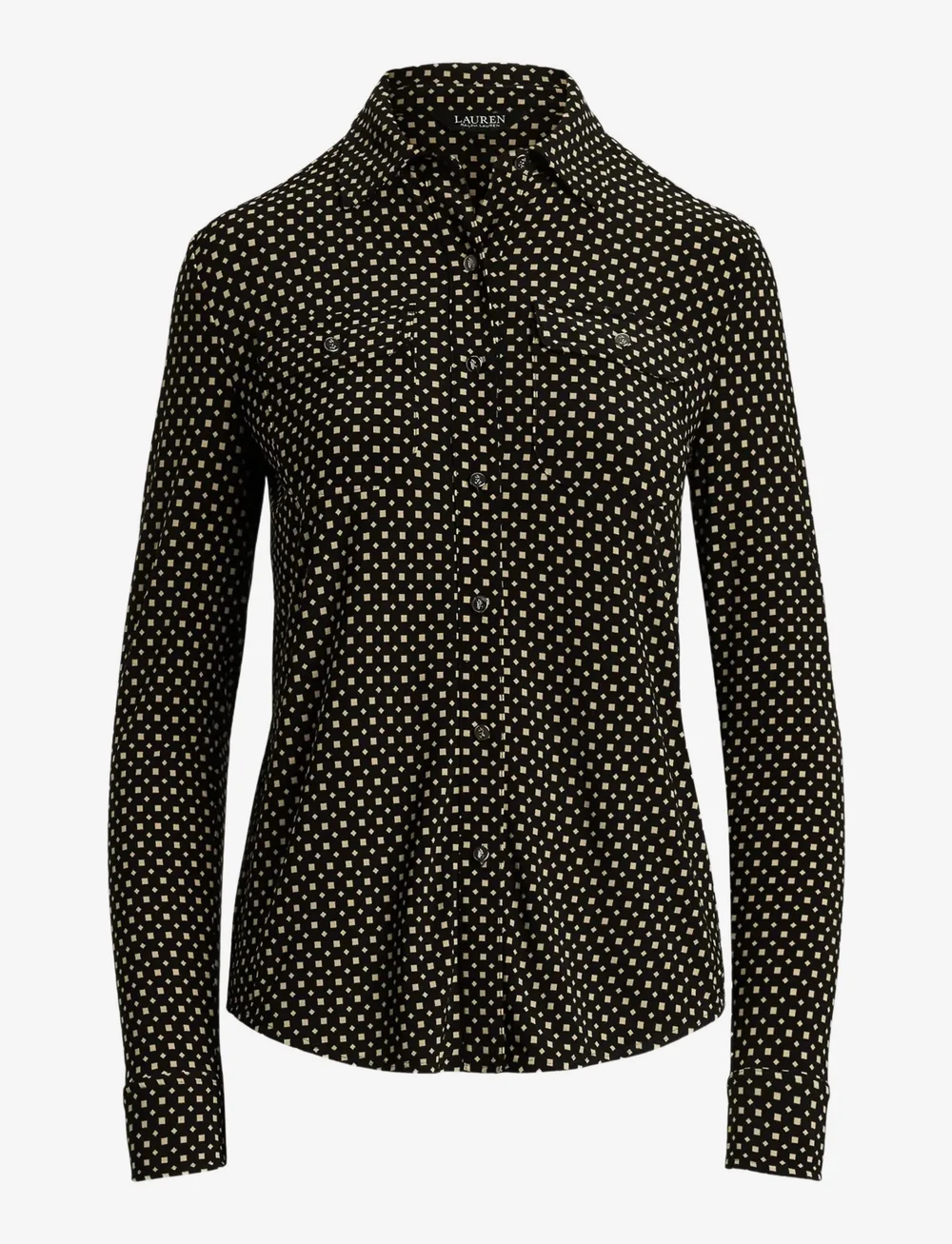 Lauren Ralph Lauren - Slim Fit Geo-Print Jersey Shirt - jeanshemden - black-tan - 1