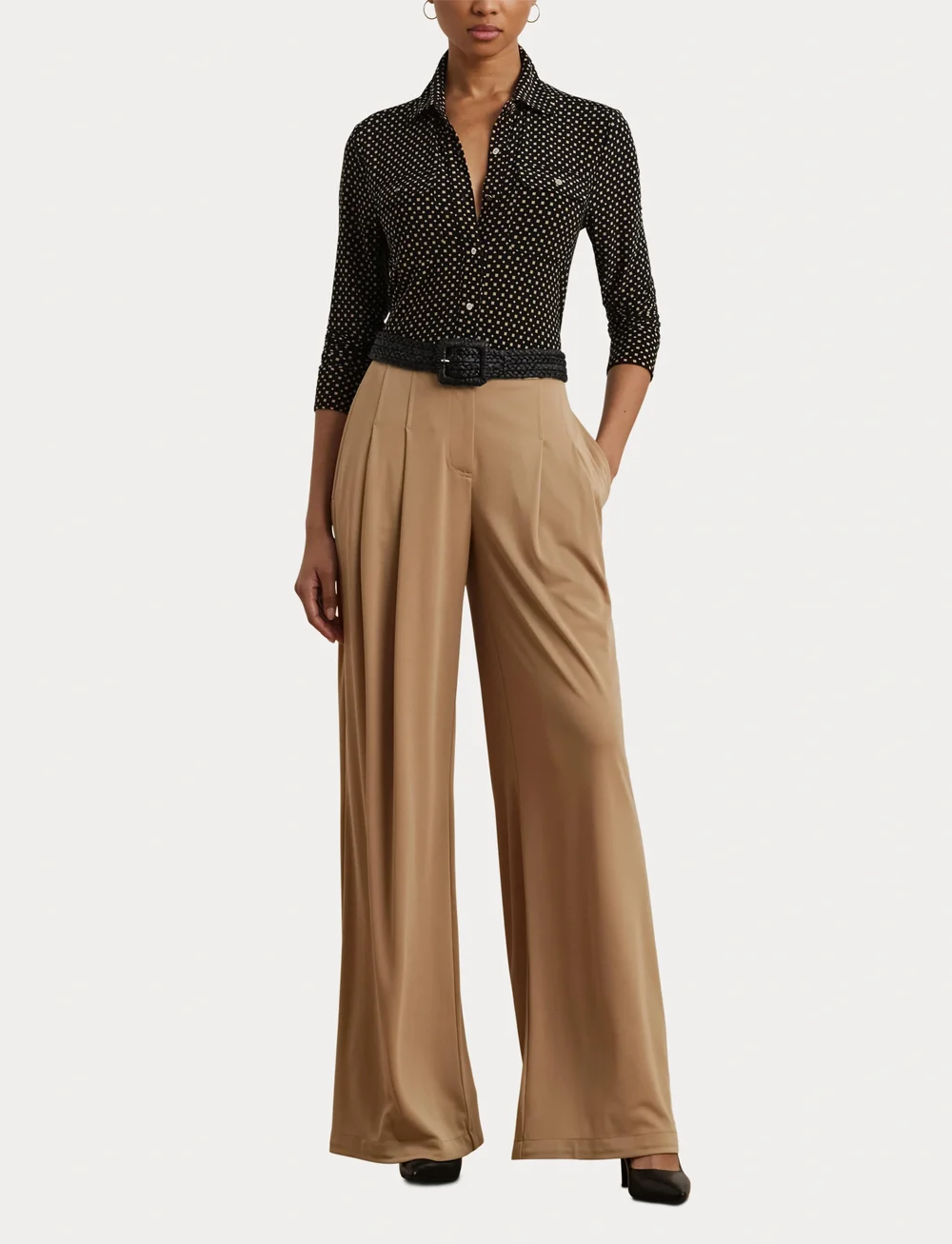 Lauren Ralph Lauren - Slim Fit Geo-Print Jersey Shirt - jeanshemden - black-tan - 4
