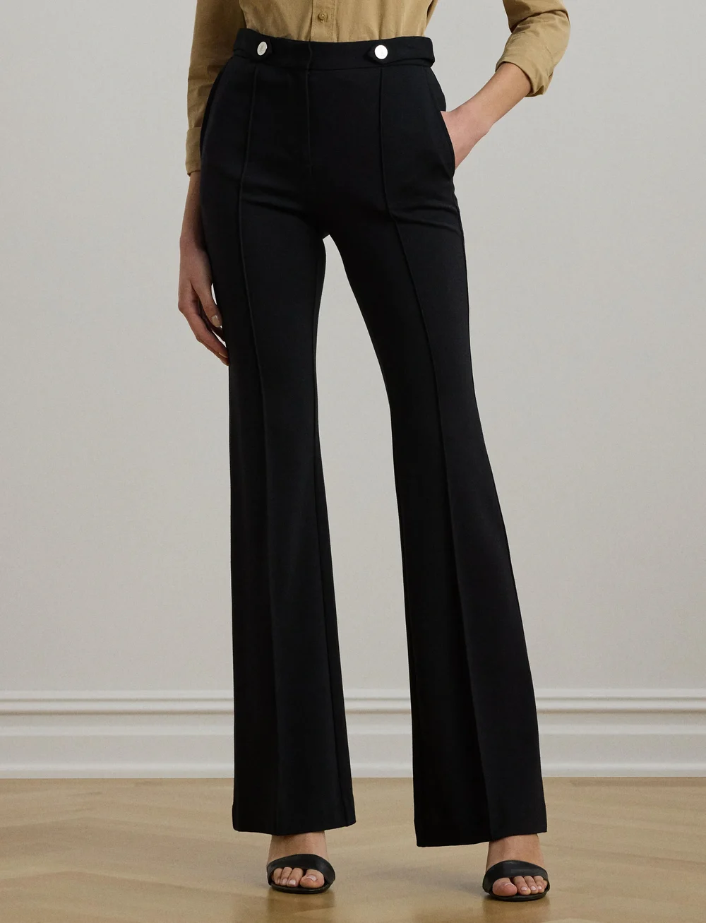 Lauren Ralph Lauren - Ponte Boot Trouser - kostymbyxor - black - 0