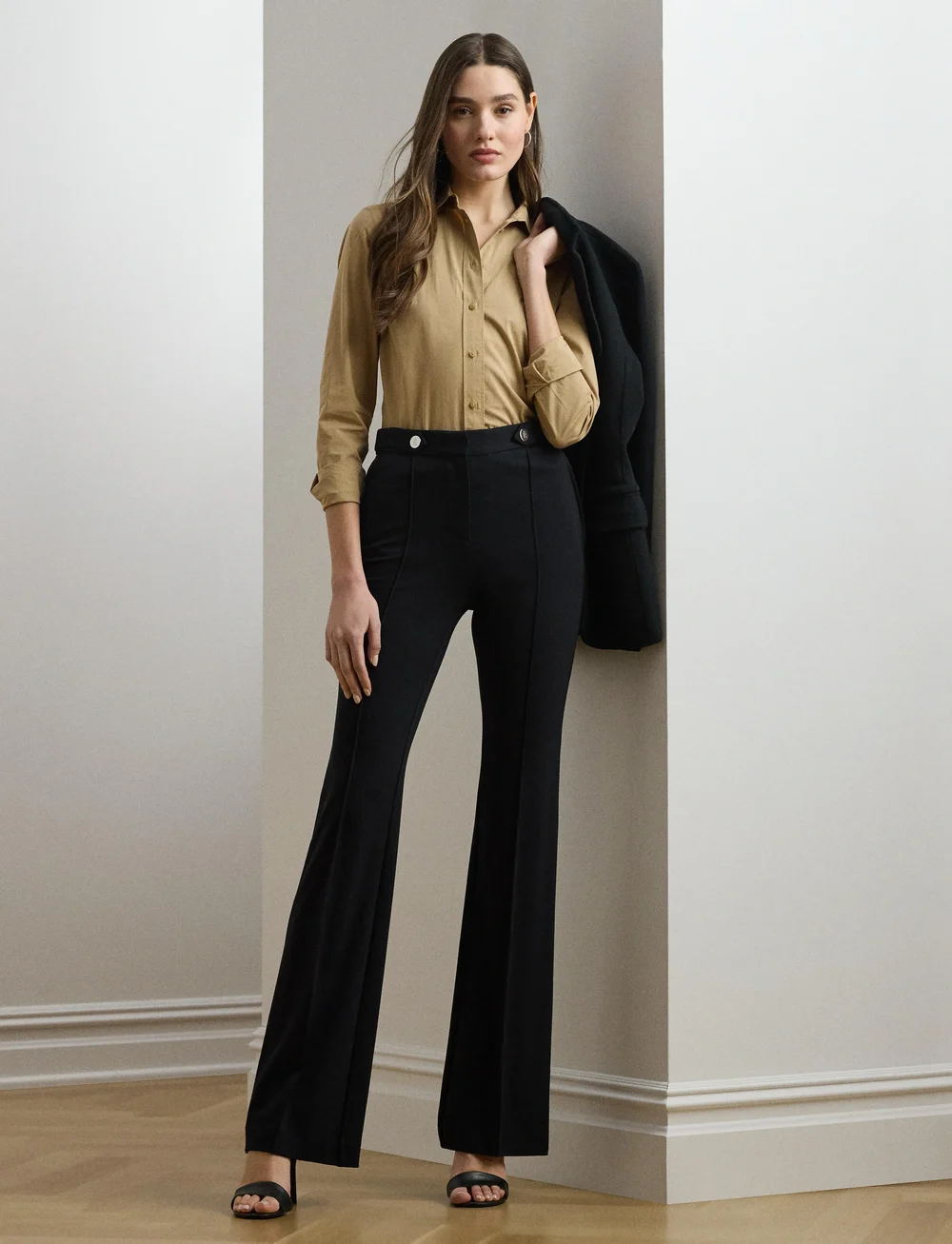 Lauren Ralph Lauren - Ponte Boot Trouser - kostymbyxor - black - 3