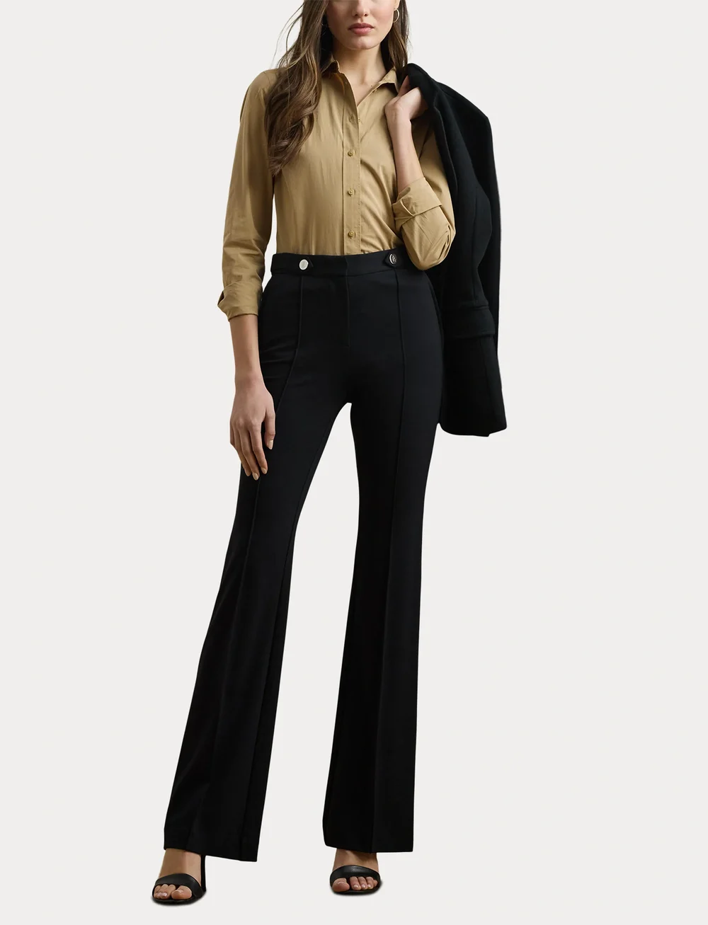 Lauren Ralph Lauren - Ponte Boot Trouser - kostymbyxor - black - 4