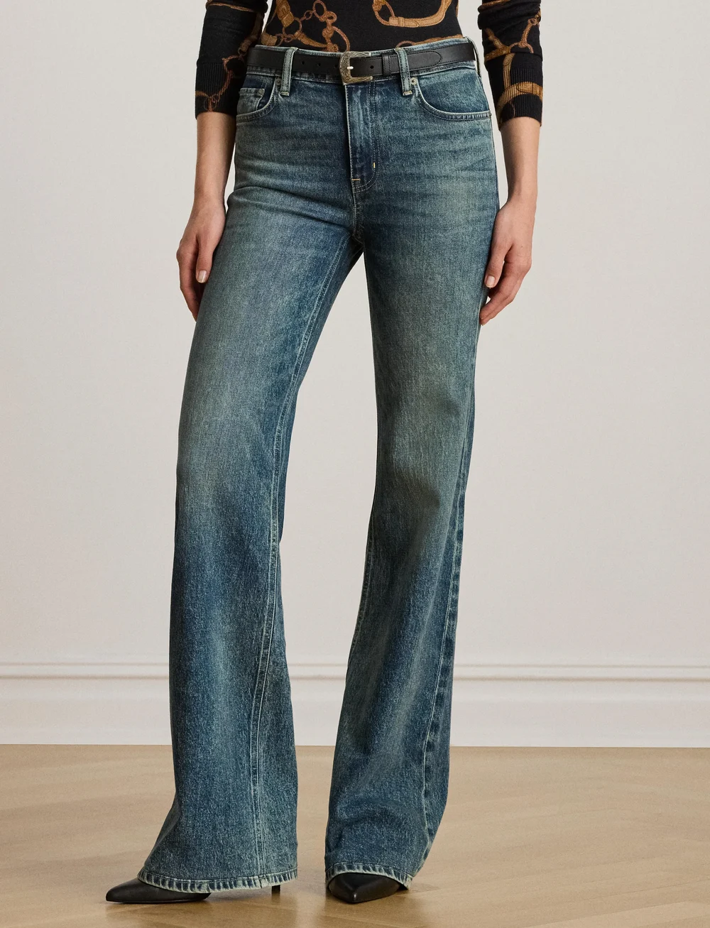 Lauren Ralph Lauren - High-Rise Flare Jean - schlaghosen - haze wash - 0