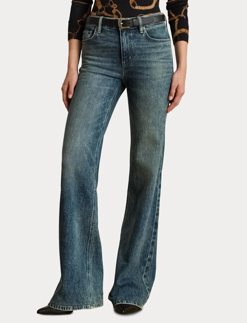Lauren Ralph Lauren - High-Rise Flare Jean - schlaghosen - haze wash - 5