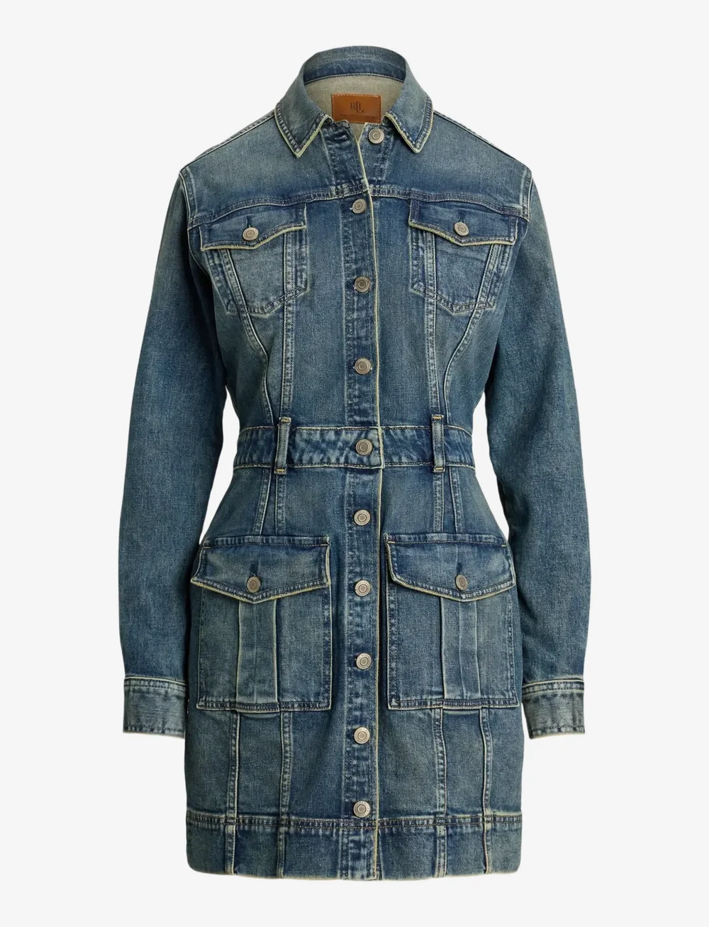 Lauren Ralph Lauren - Denim Trucker Dress - skjortekjoler - haze wash - 1