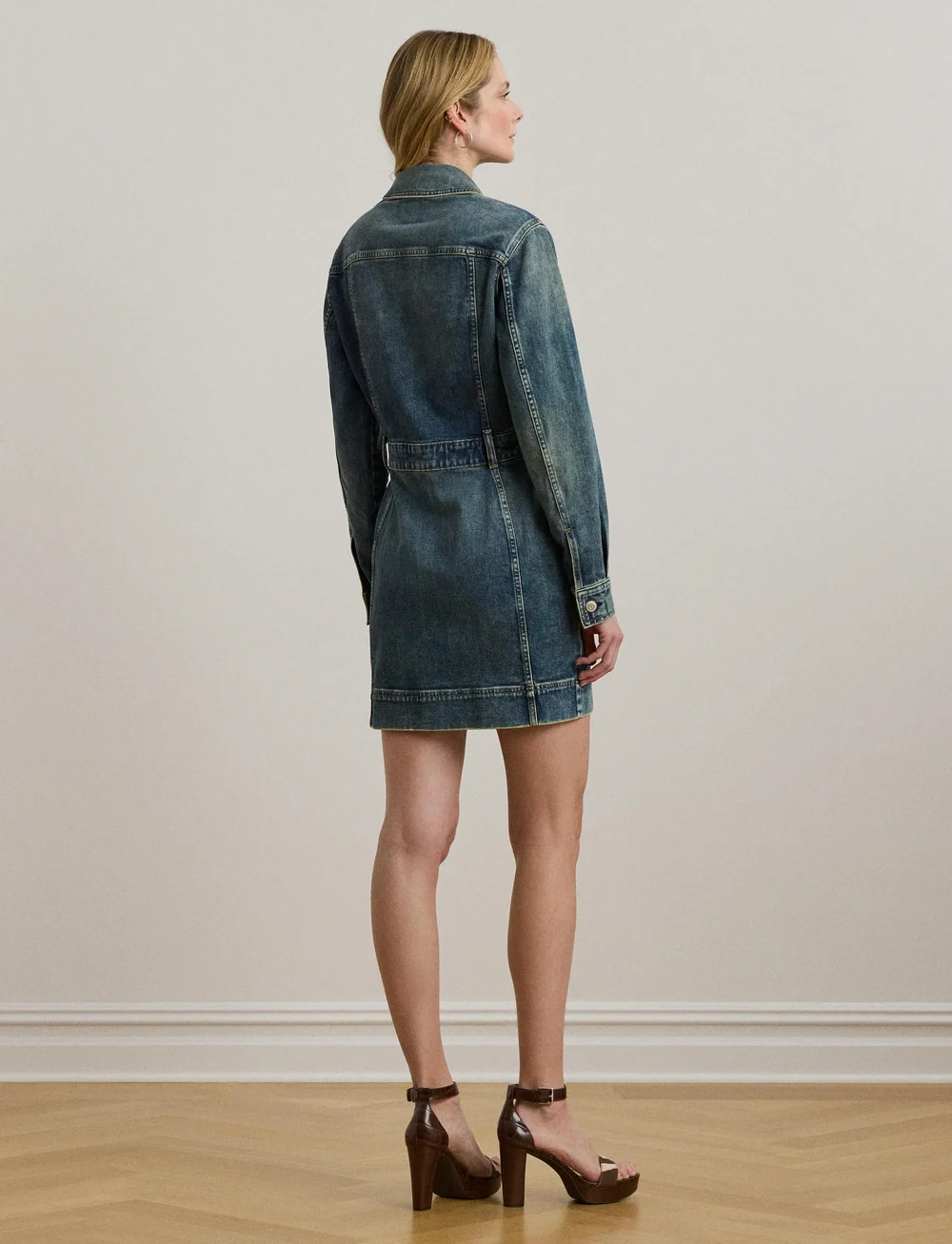 Lauren Ralph Lauren - Denim Trucker Dress - skjortekjoler - haze wash - 2