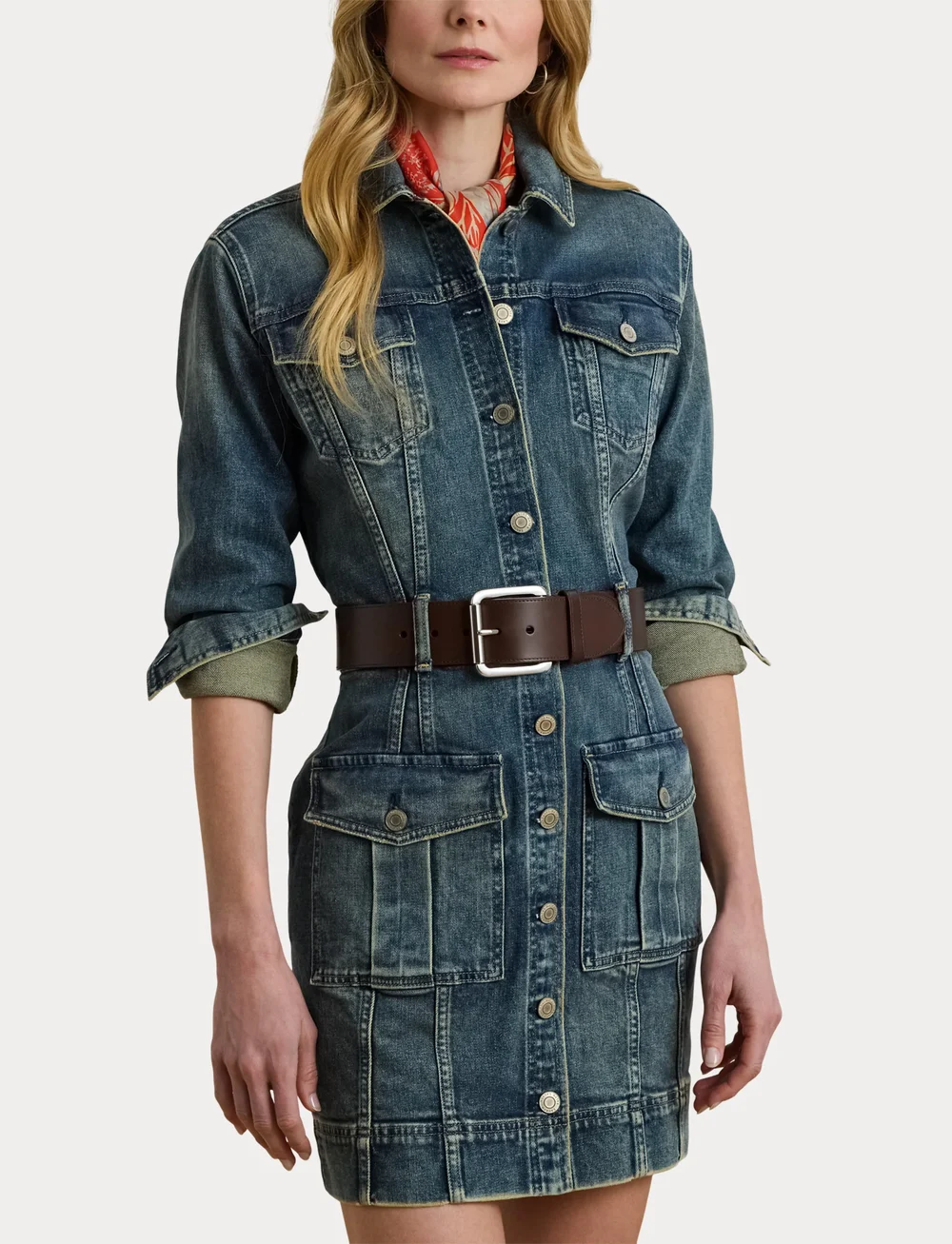 Lauren Ralph Lauren - Denim Trucker Dress - skjortekjoler - haze wash - 5