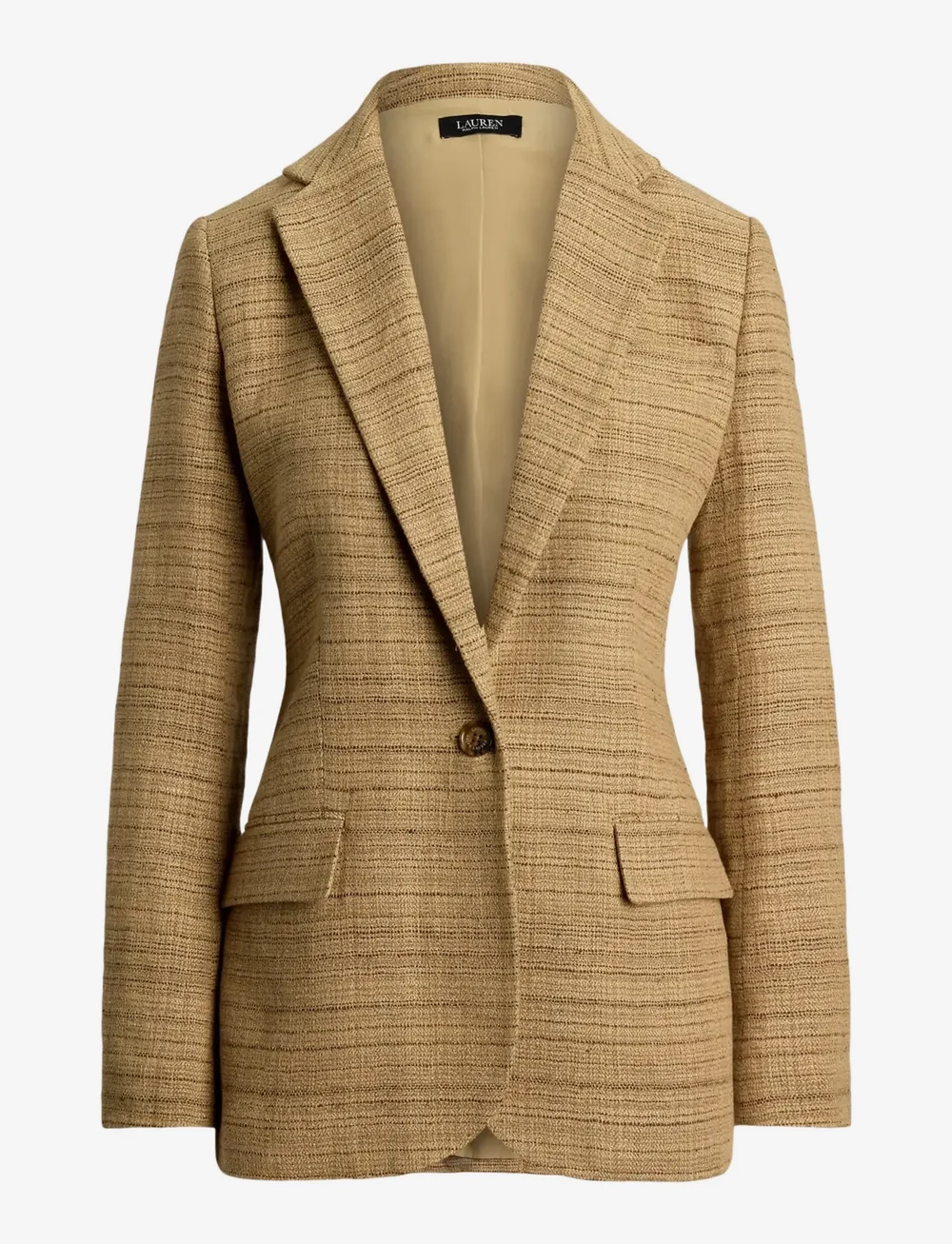 Lauren Ralph Lauren - Herringbone Linen-Blend Tweed Blazer - einreihige blazer - new tan/brown mul - 1