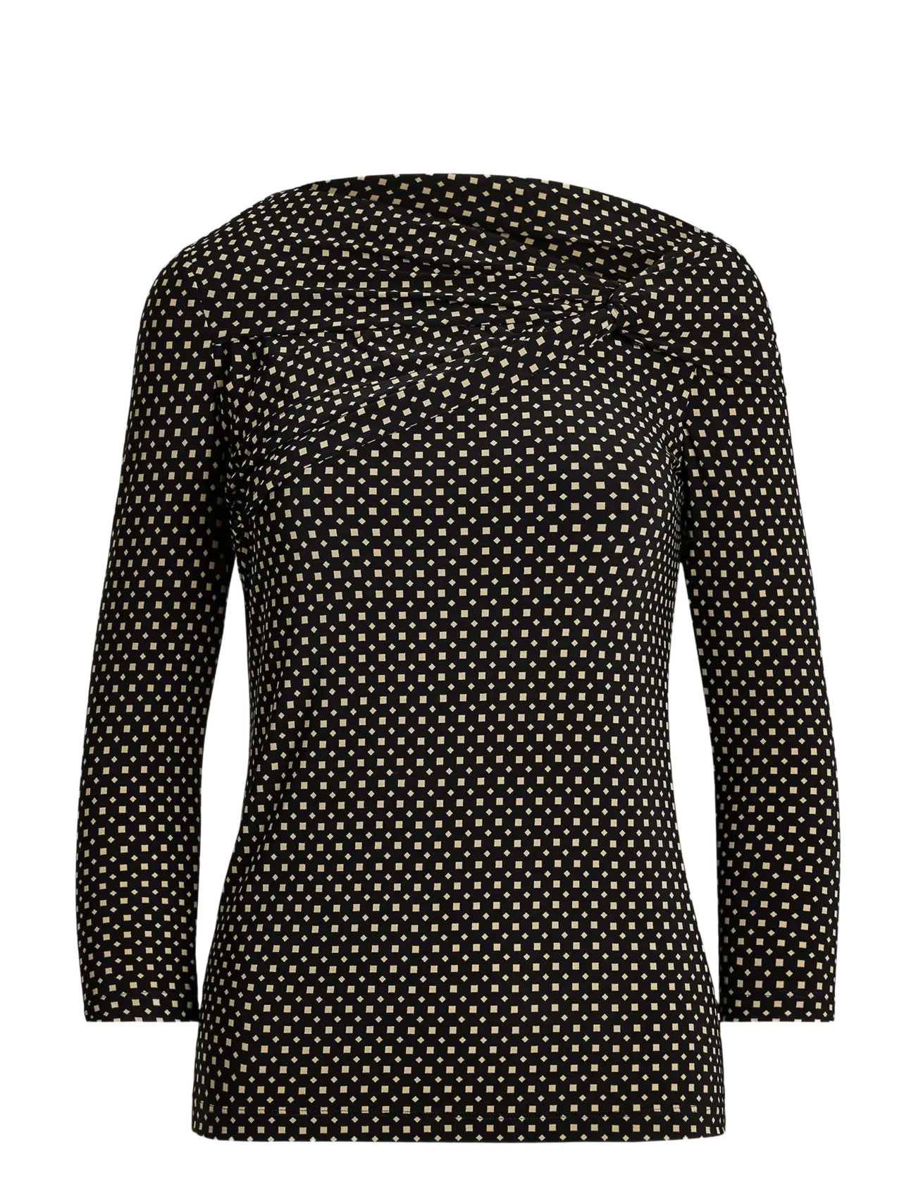 Lauren Ralph Lauren - Geo-Print Jersey Off-the-Shoulder Top - t-shirts met lange mouwen - black-tan - 1