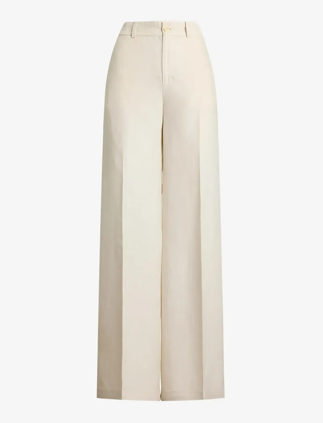 Lauren Ralph Lauren - Linen-Blend Twill Wide-Leg Pant - bukser med brede ben - mascarpone cream - 1
