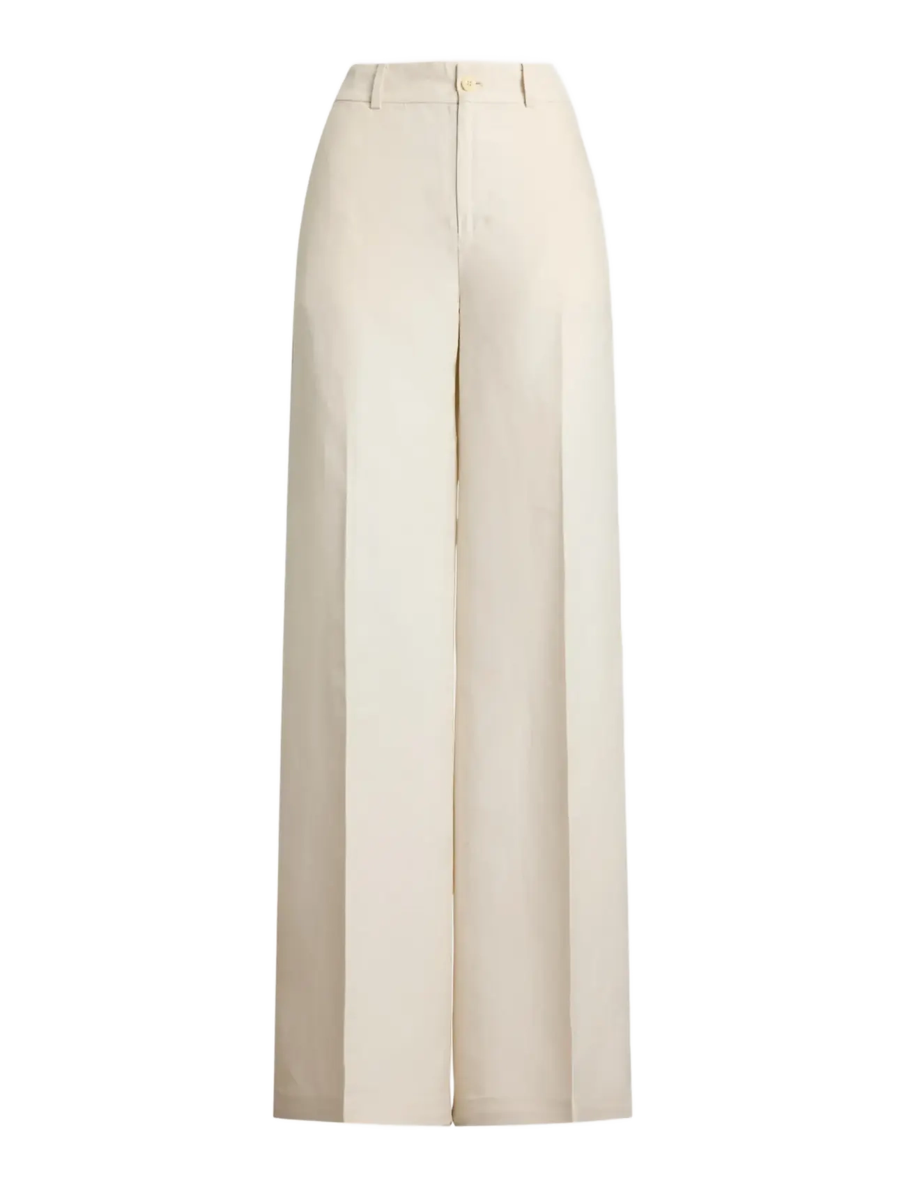 Linen-Blend Twill Wide-Leg Pant - MASCARPONE CREAM