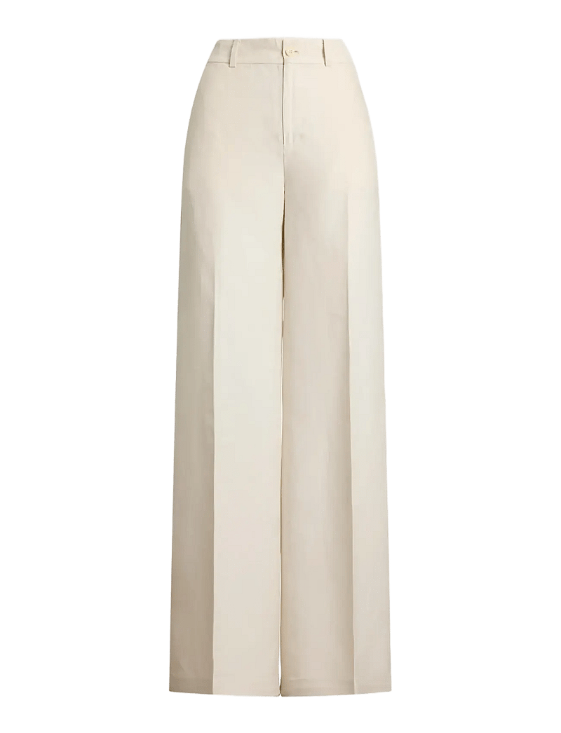 Lauren Ralph Lauren - Linen-Blend Twill Wide-Leg Pant - bukser med brede ben - mascarpone cream - 1