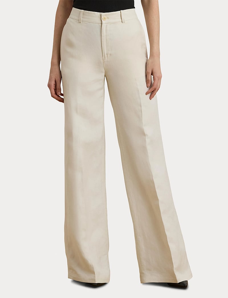 Lauren Ralph Lauren - Linen-Blend Twill Wide-Leg Pant - bukser med brede ben - mascarpone cream - 5