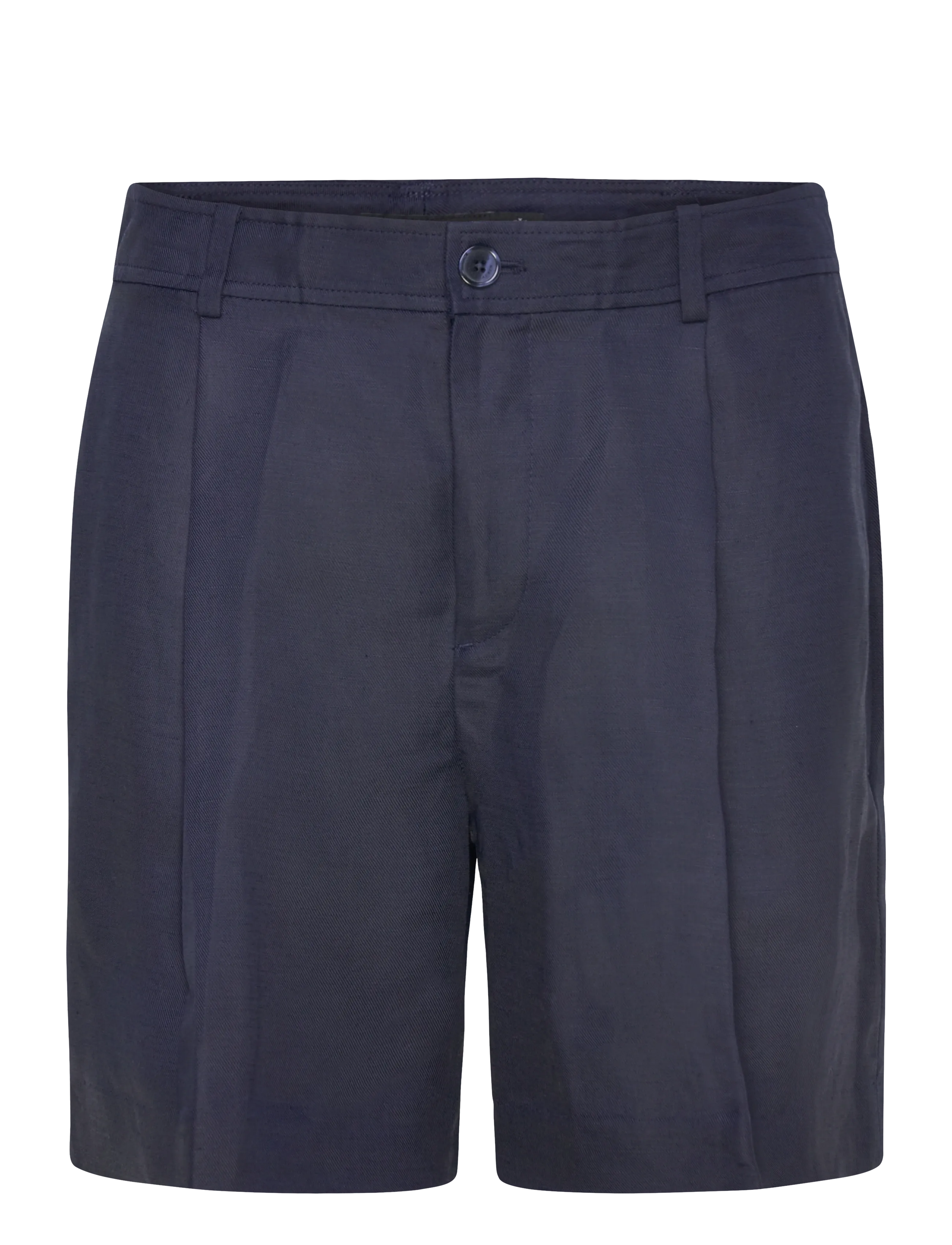 LAUREN RALPH LAUREN Pleated Linen-Blend Twill Kurz Navy - 44 - Damen