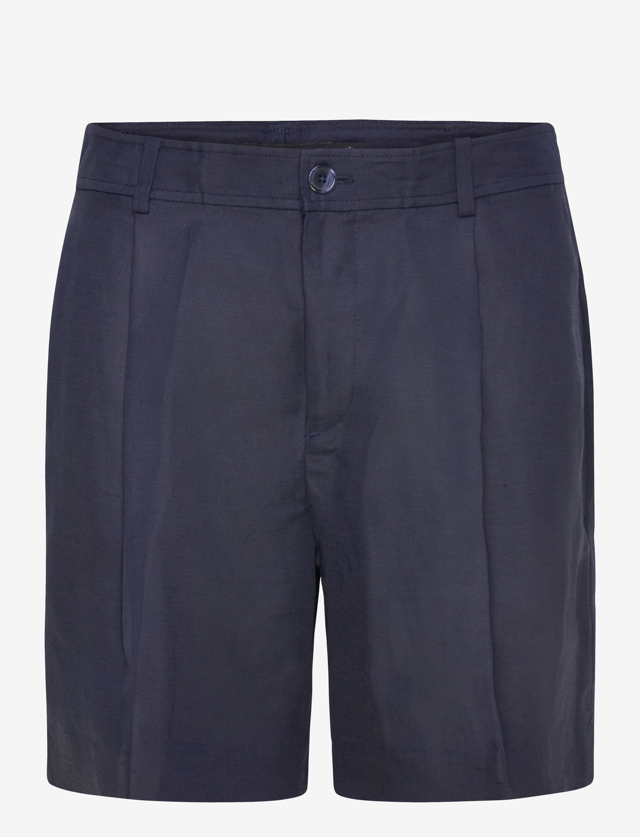 Lauren Ralph Lauren - Pleated Linen-Blend Twill Short - linen shorts - lauren navy - 0