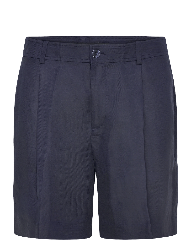 Lauren Ralph Lauren - Pleated Linen-Blend Twill Short - linen shorts - lauren navy - 0
