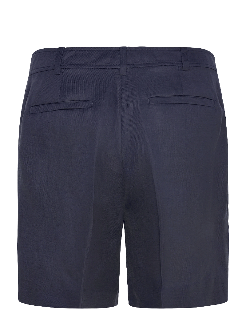 Lauren Ralph Lauren - Pleated Linen-Blend Twill Short - linen shorts - lauren navy - 1