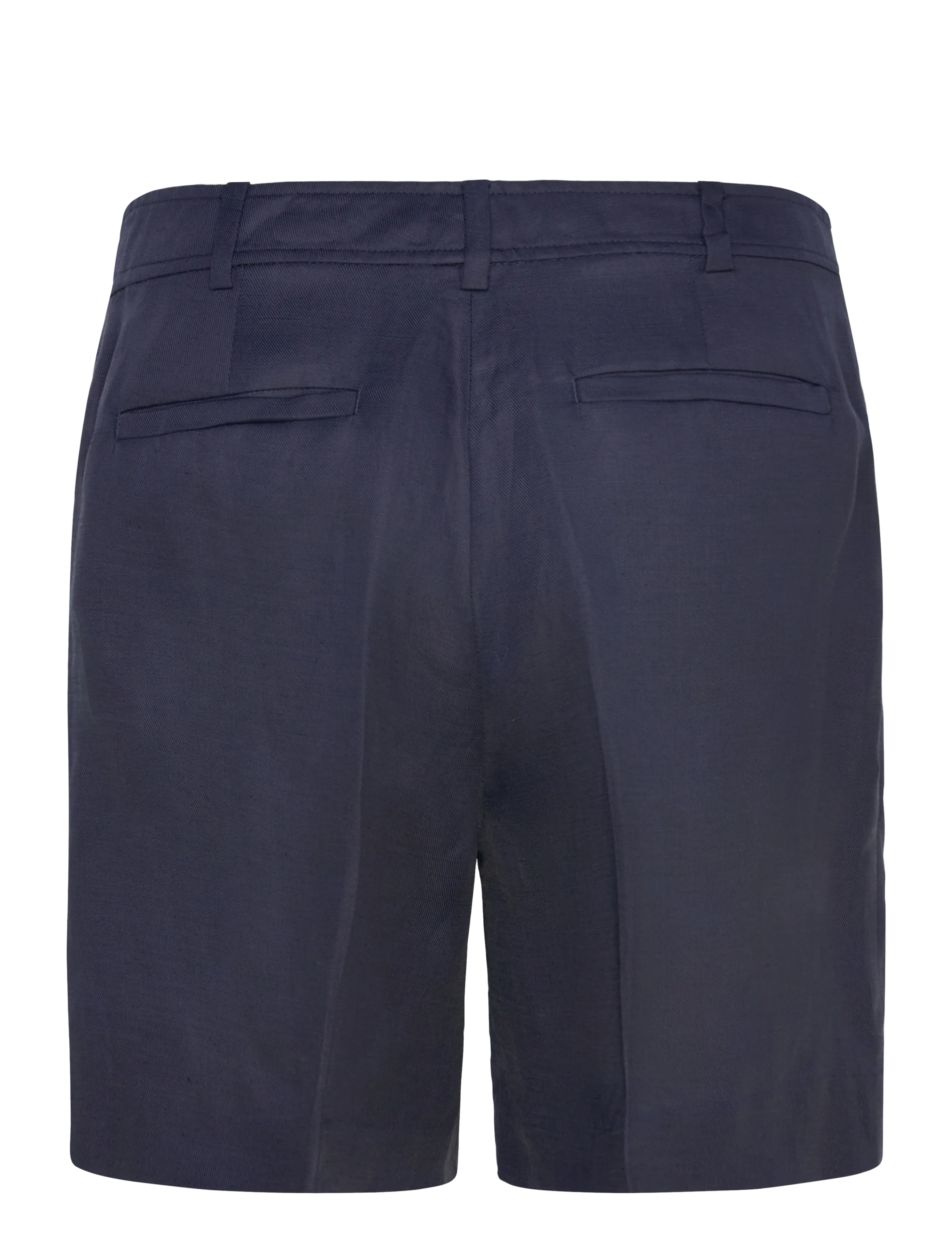 Lauren Ralph Lauren - Pleated Linen-Blend Twill Short - hørshorts - lauren navy - 2