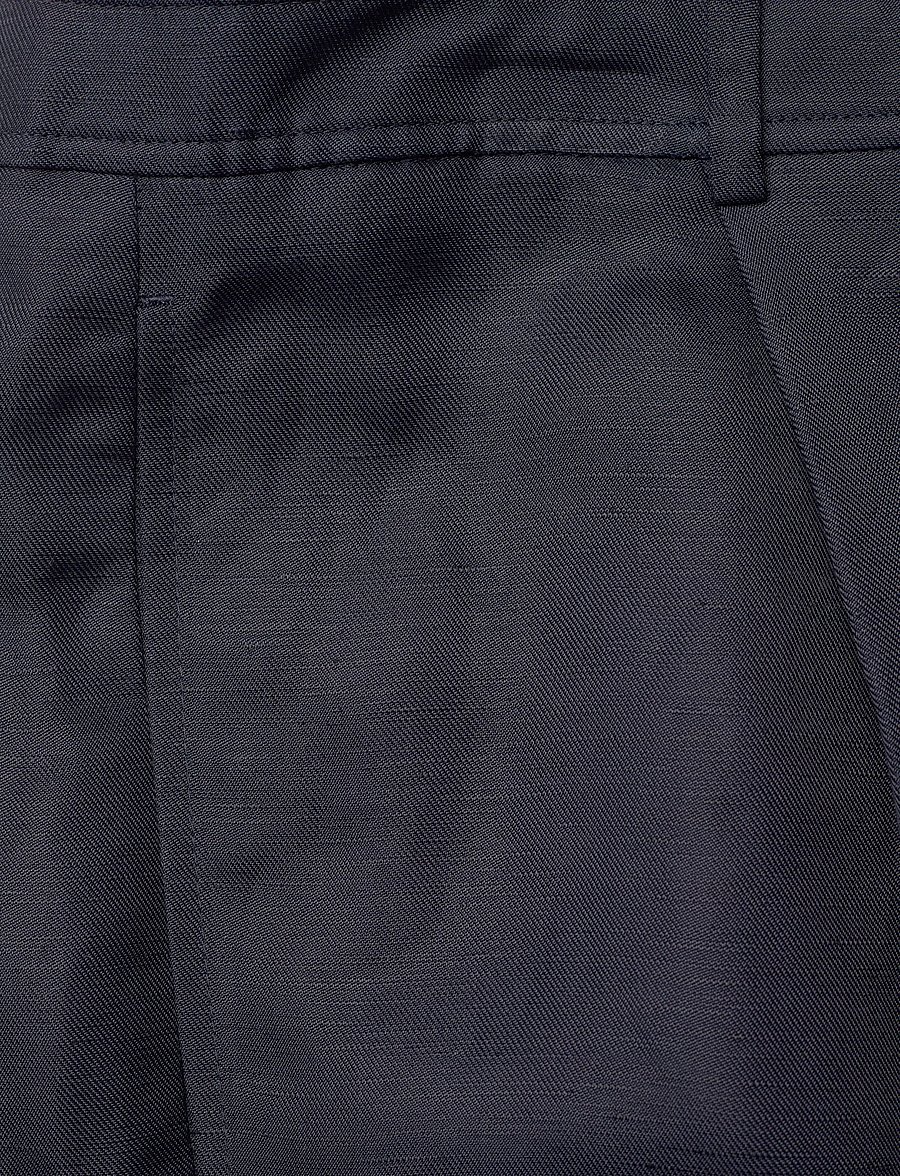 Lauren Ralph Lauren - Pleated Linen-Blend Twill Short - hørshorts - lauren navy - 4