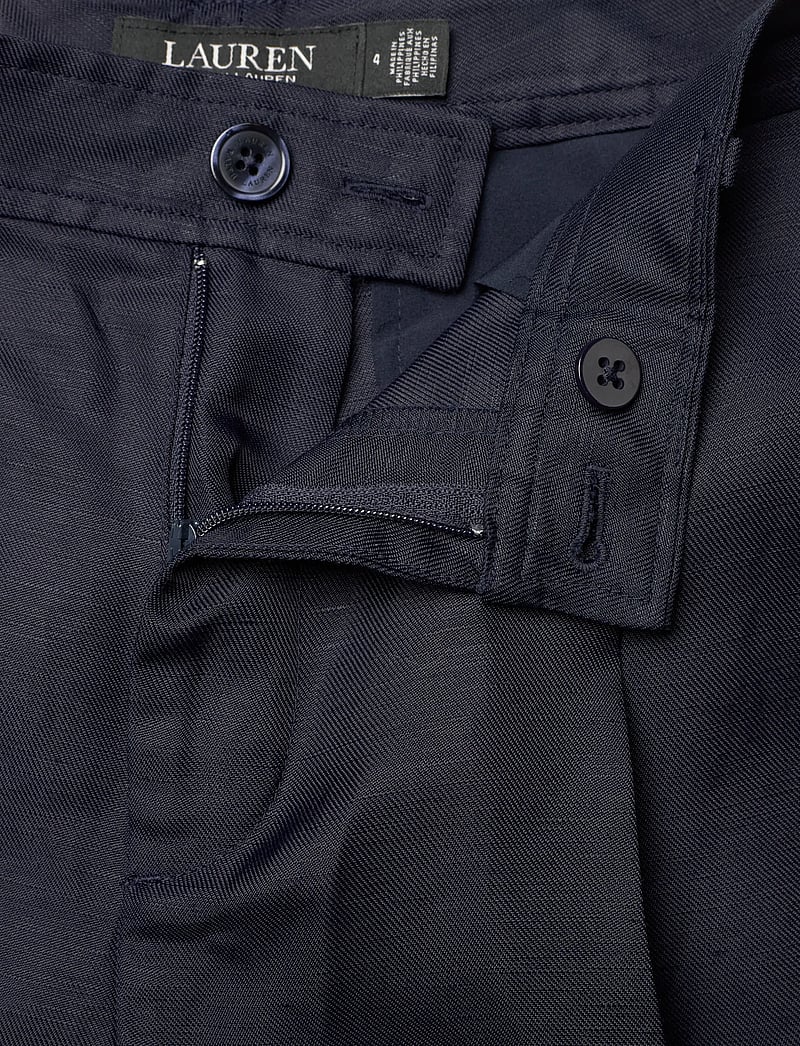 Lauren Ralph Lauren - Pleated Linen-Blend Twill Short - linen shorts - lauren navy - 3