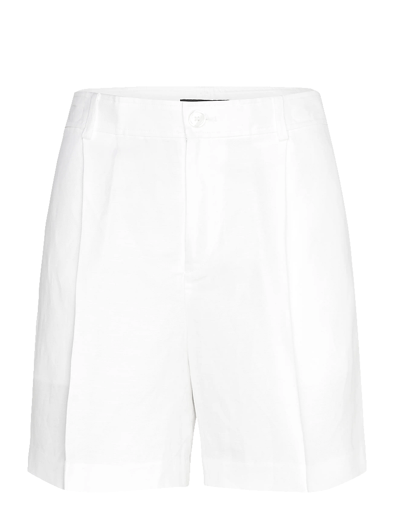 Lauren Ralph Lauren - Pleated Linen-Blend Twill Short - linen shorts - white - 0