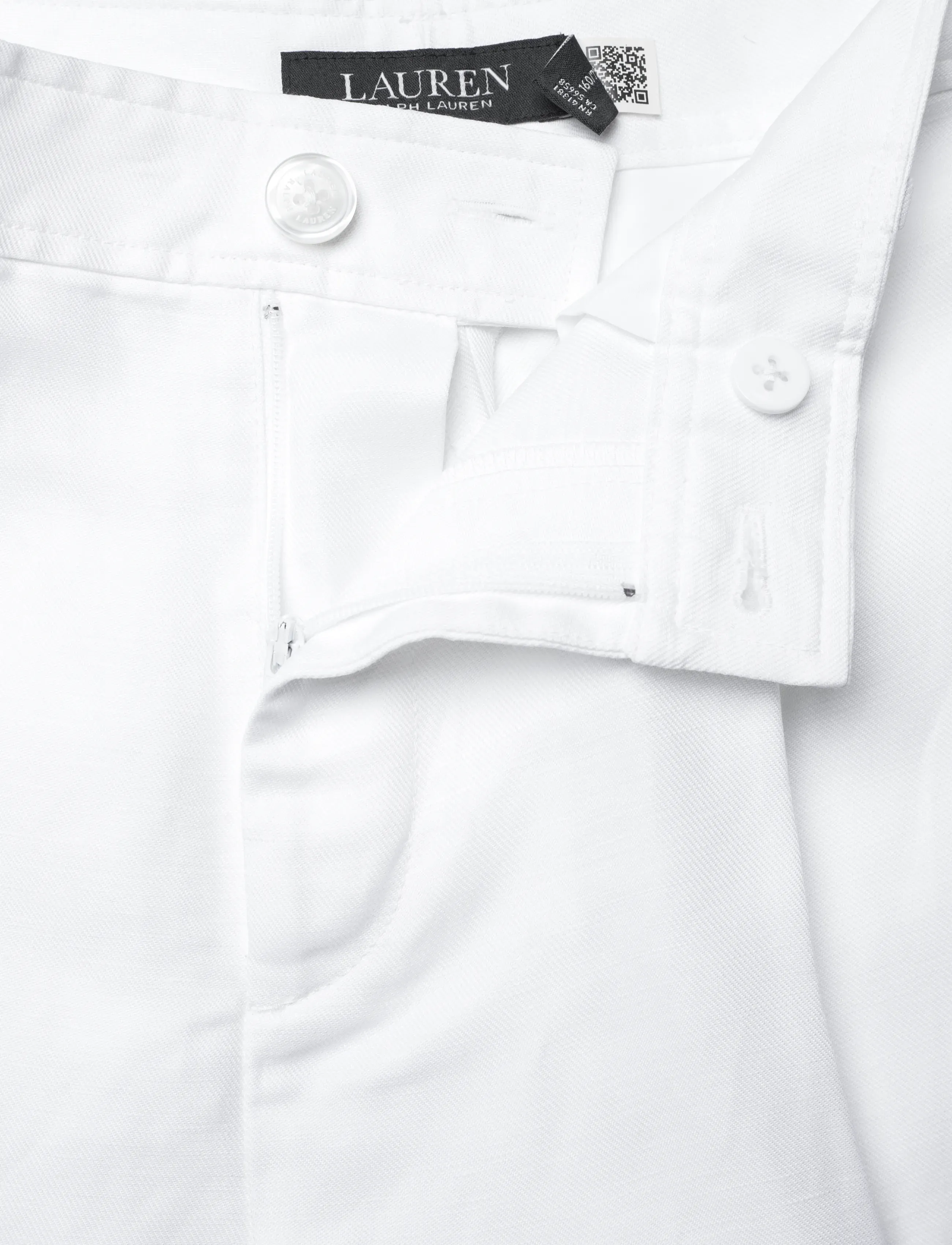 Lauren Ralph Lauren - Pleated Linen-Blend Twill Short - hørshorts - white - 5