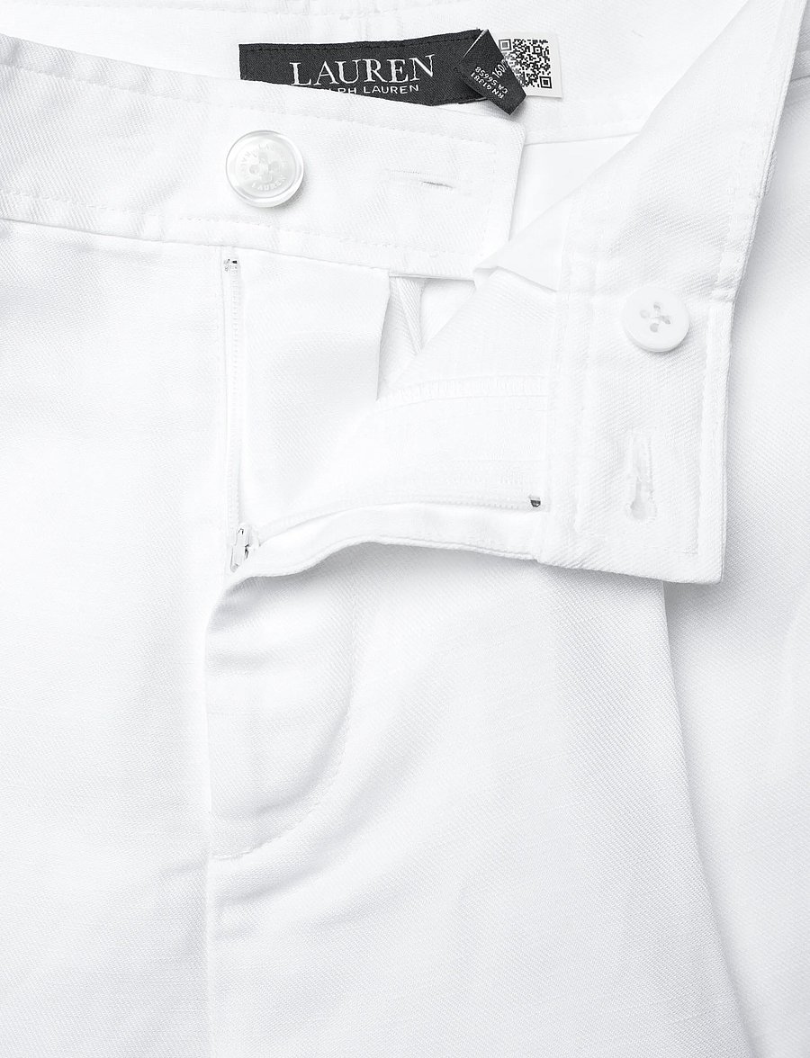 Lauren Ralph Lauren - Pleated Linen-Blend Twill Short - leinen-shorts - white - 5
