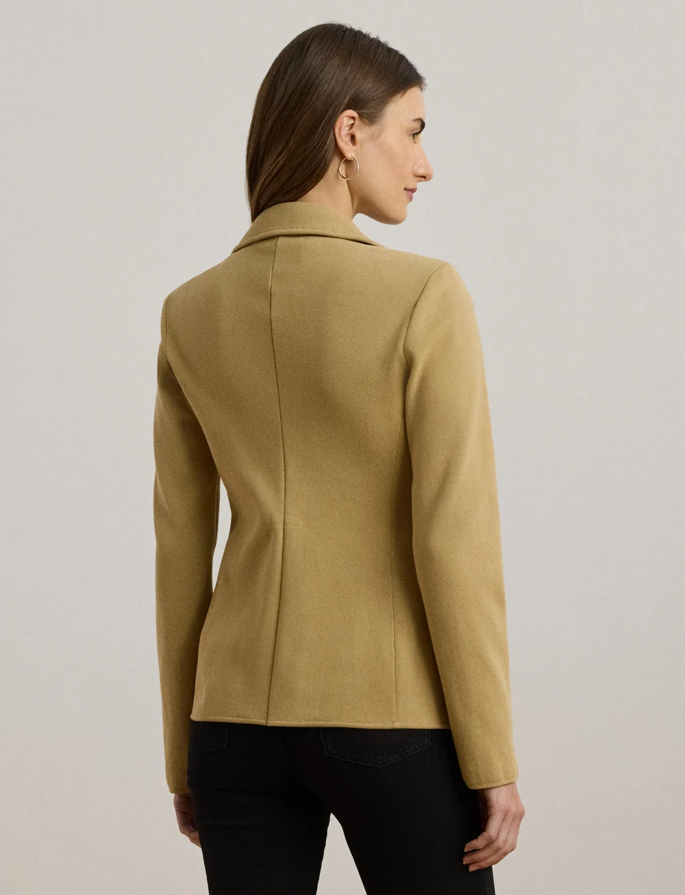 Lauren Ralph Lauren - Cotton-Blend Sweater Blazer - enkelknäppta kavajer - birch tan - 2