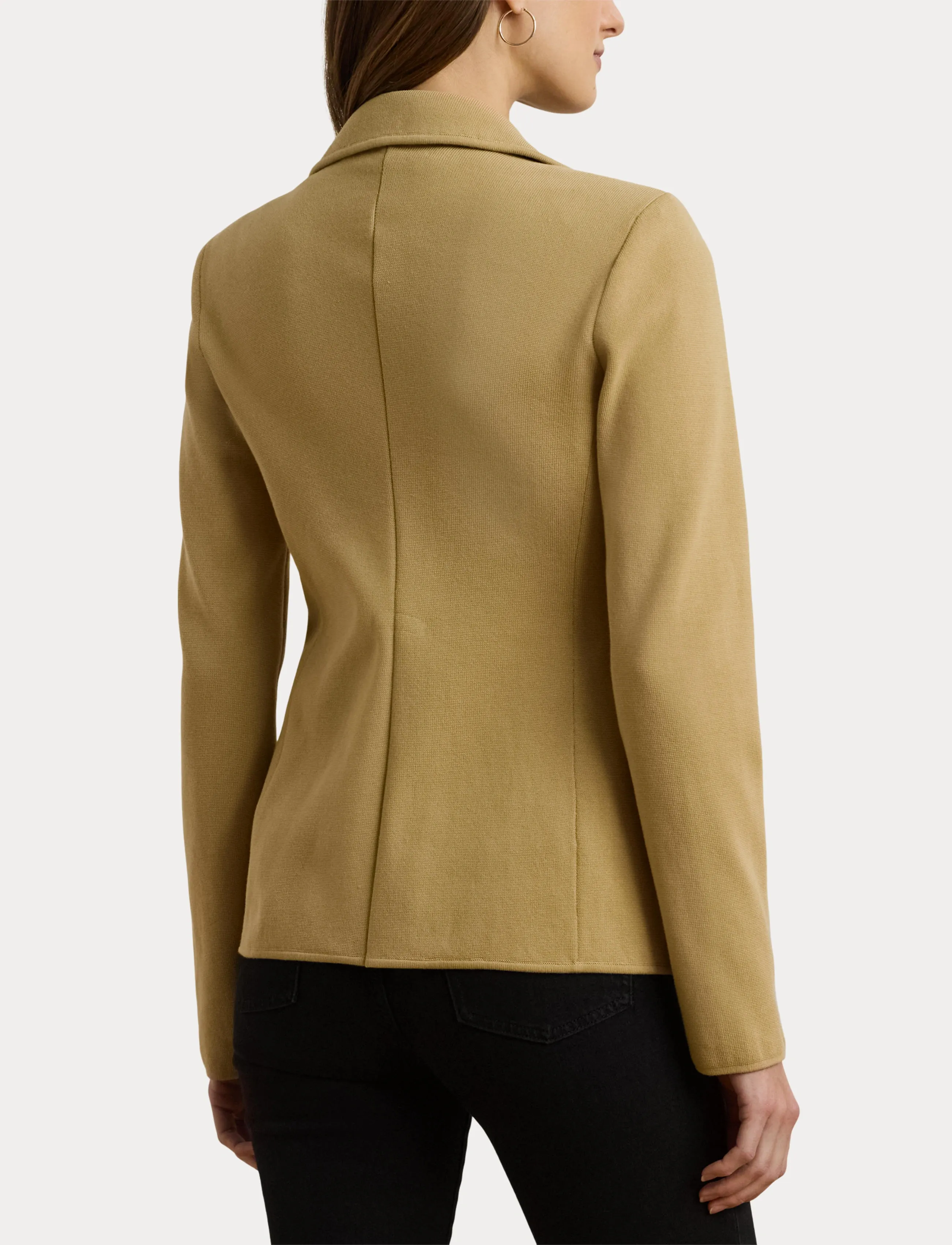 Lauren Ralph Lauren Cotton-Blend Sweater Blazer - Lauren Ralph Lauren - BIRCH TAN / beige