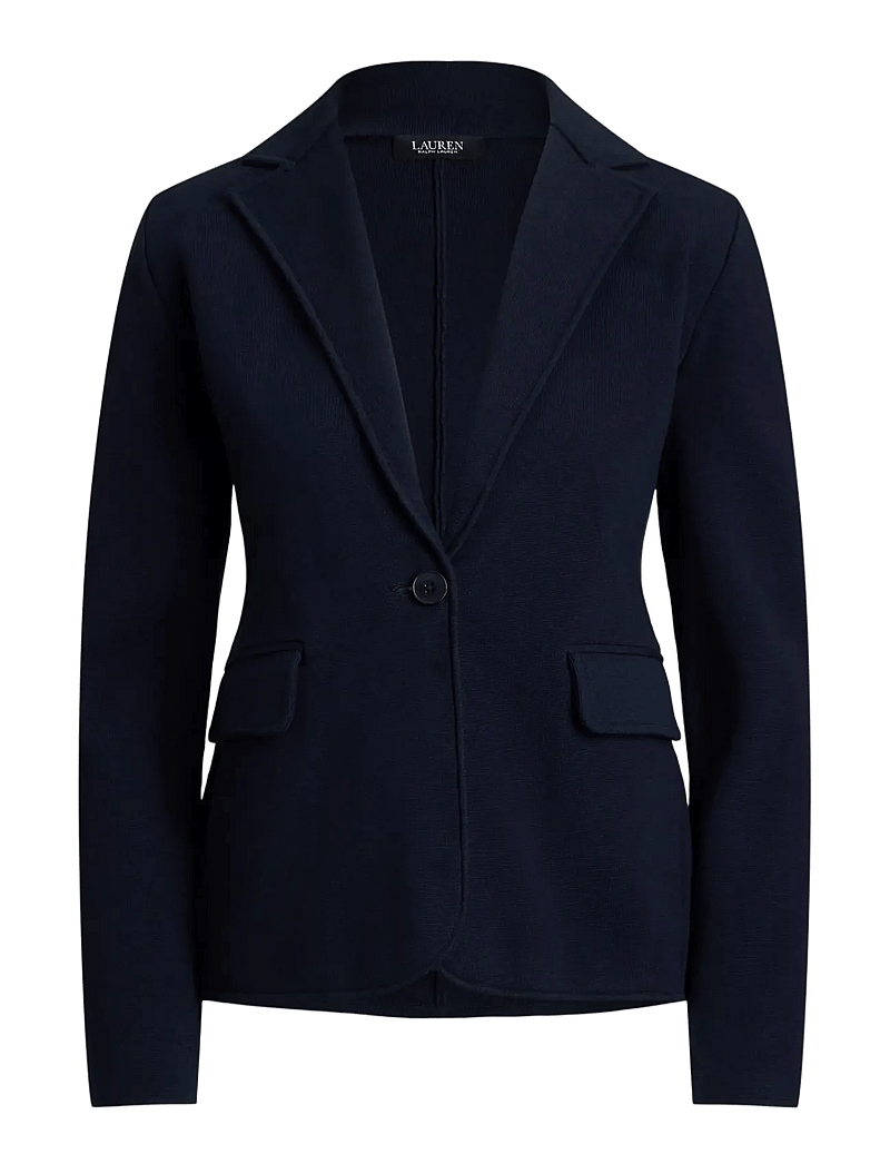 Lauren Ralph Lauren - Cotton-Blend Sweater Blazer - enkeltradede blazere - lauren navy - 1