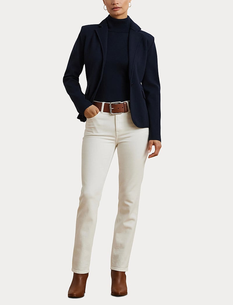 Lauren Ralph Lauren - Cotton-Blend Sweater Blazer - enkeltradede blazere - lauren navy - 4