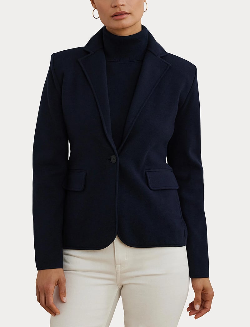 Lauren Ralph Lauren - Cotton-Blend Sweater Blazer - enkeltradede blazere - lauren navy - 5