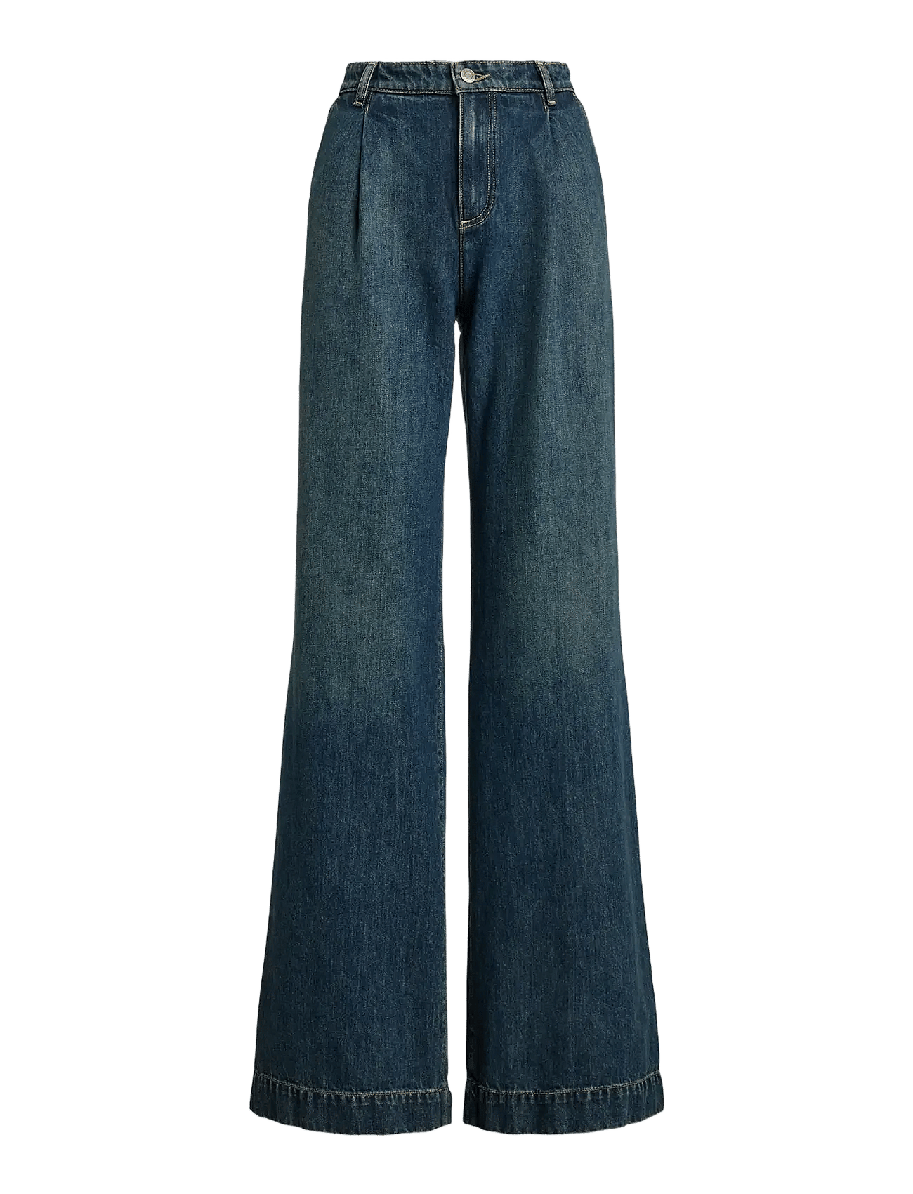 Lauren Ralph Lauren | High-Rise Pleated Wide-Leg Jean | 42
