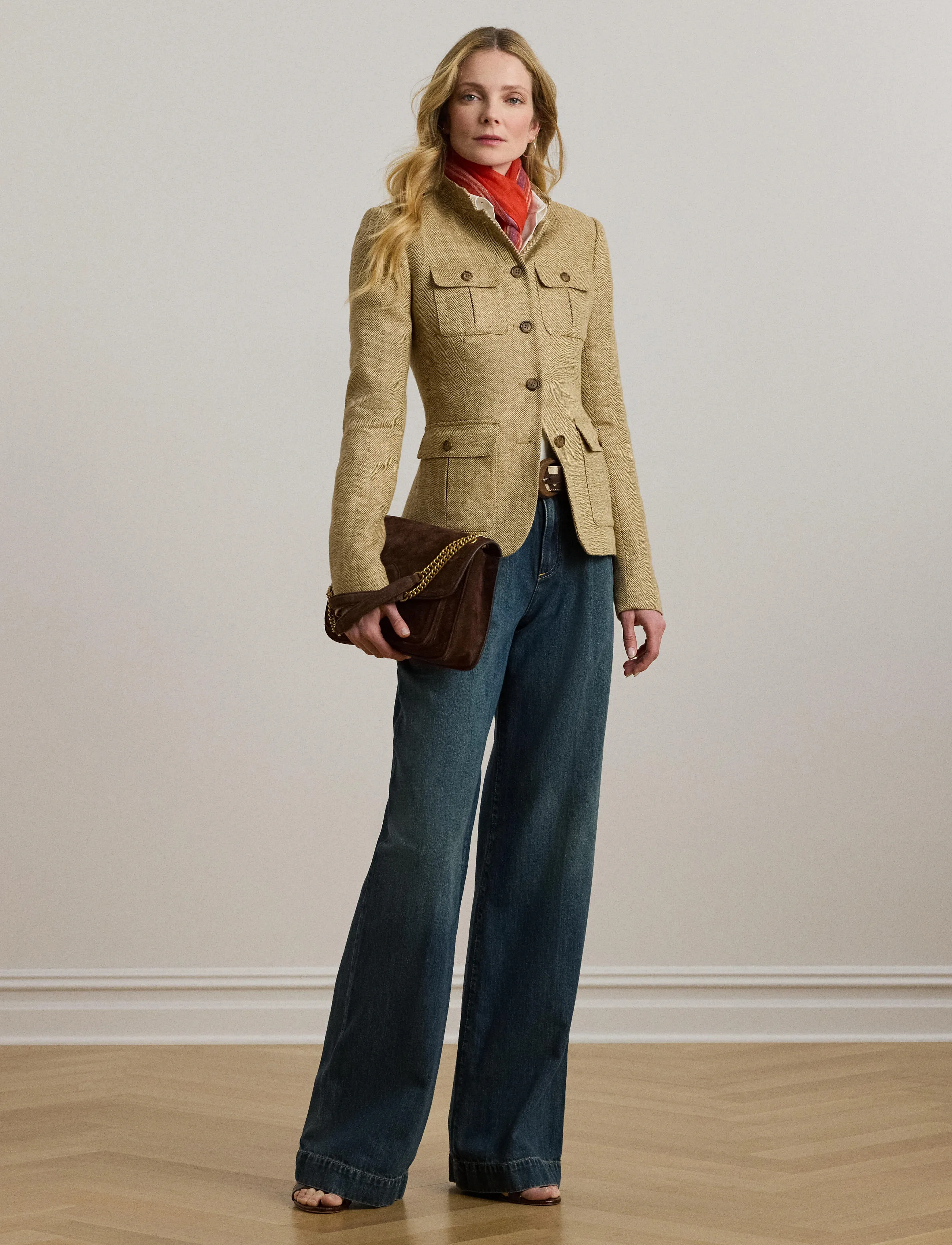 Lauren Ralph Lauren - High-Rise Pleated Wide-Leg Jean - vide jeans - haze wash - 3